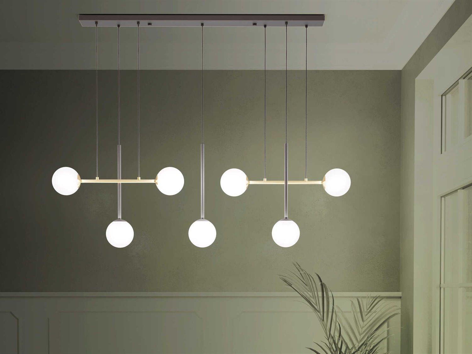 Eglo Paz 7-Light Black Brushed Gold Globe Island Pendant