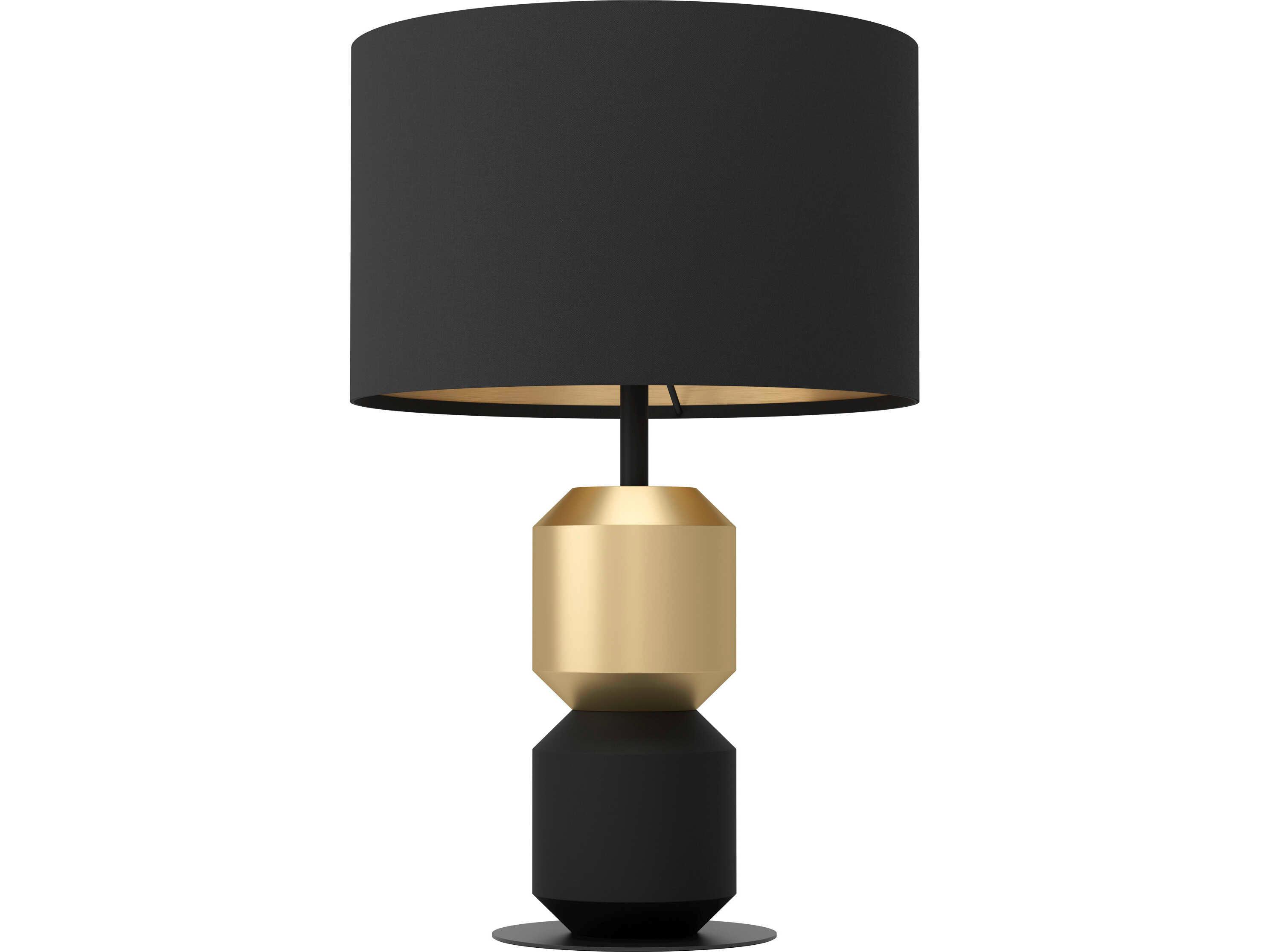 Eglo Laurignano Black Brushed Brass Fabric Foil Table Lamp