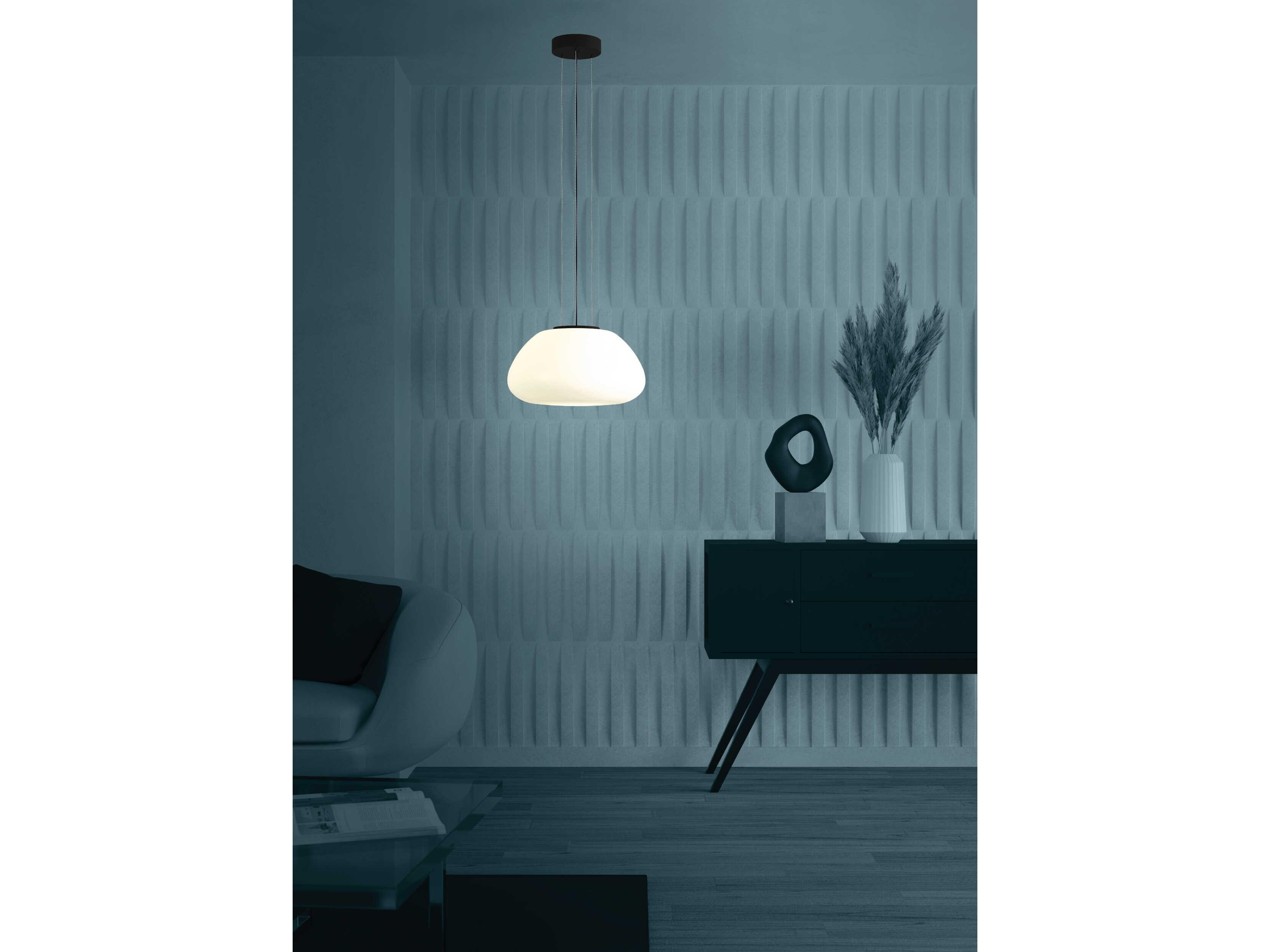Eglo Balmes 1-Light Black White Pendant