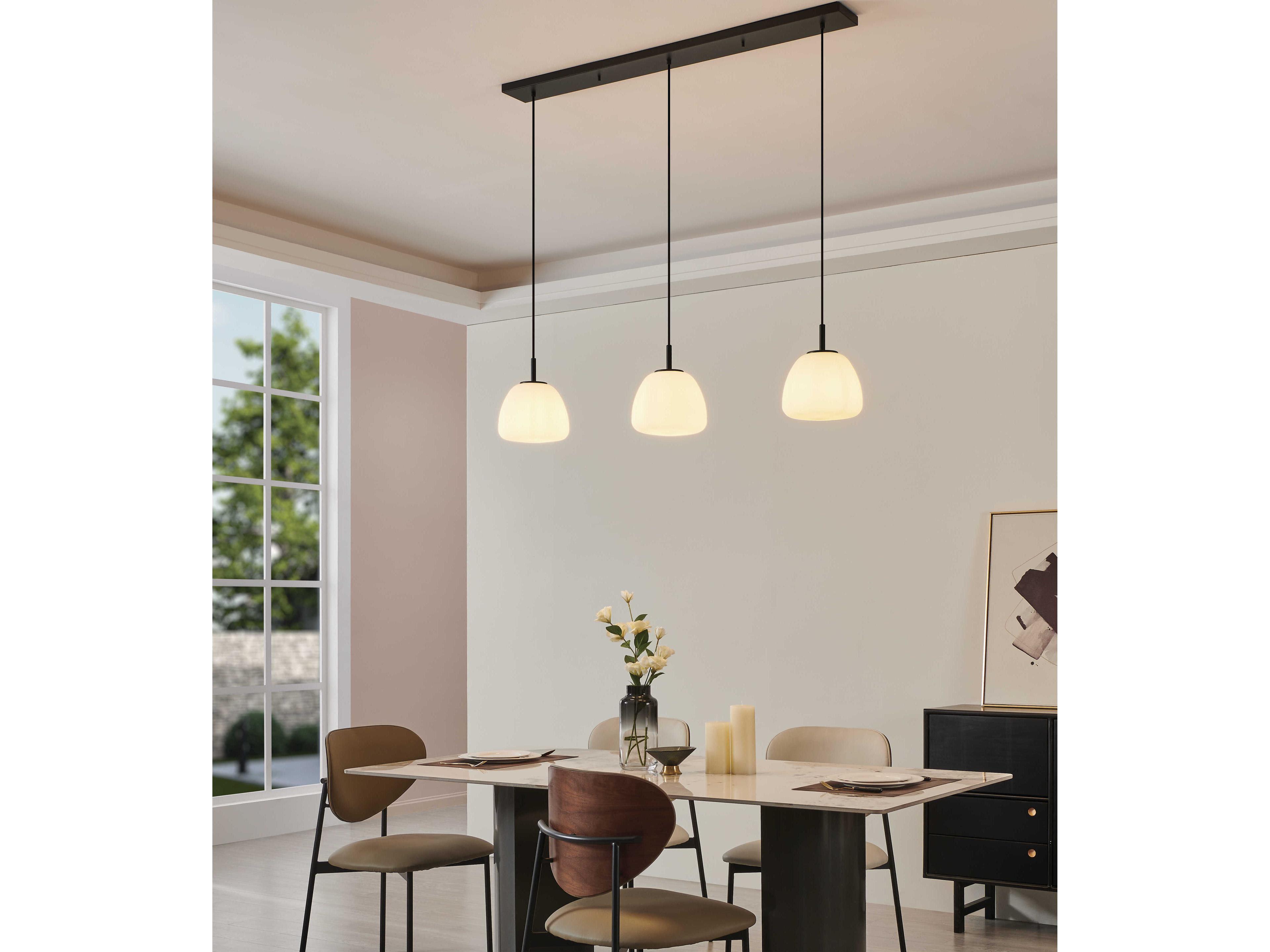 Eglo Balmes 3-Light Black White Island Pendant