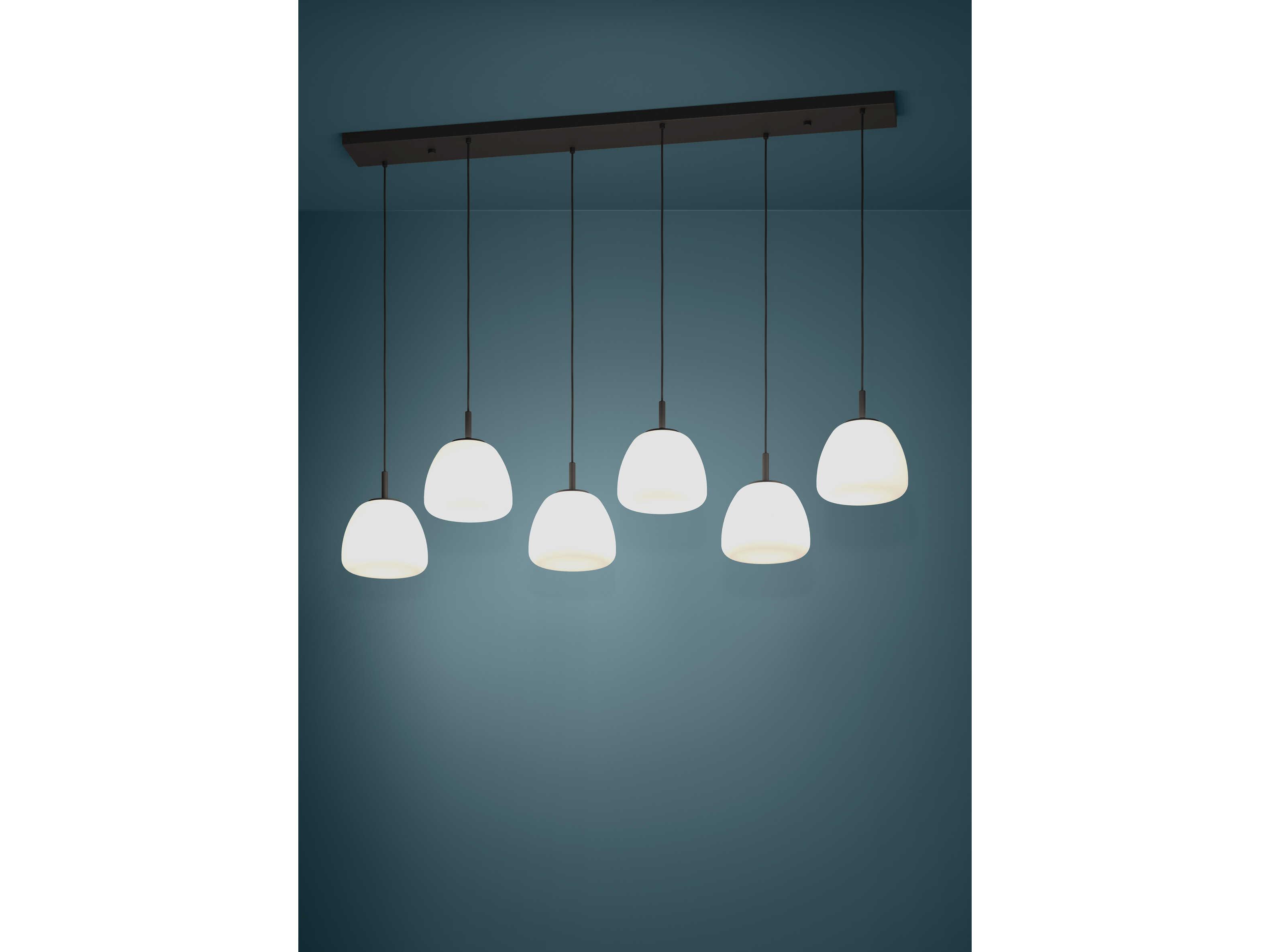 Eglo Balmes 6-Light Black White Island Pendant