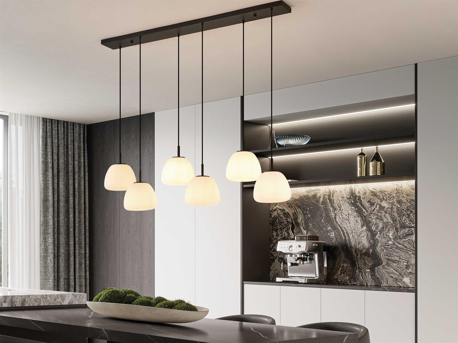 Eglo Balmes 6-Light Black White Island Pendant