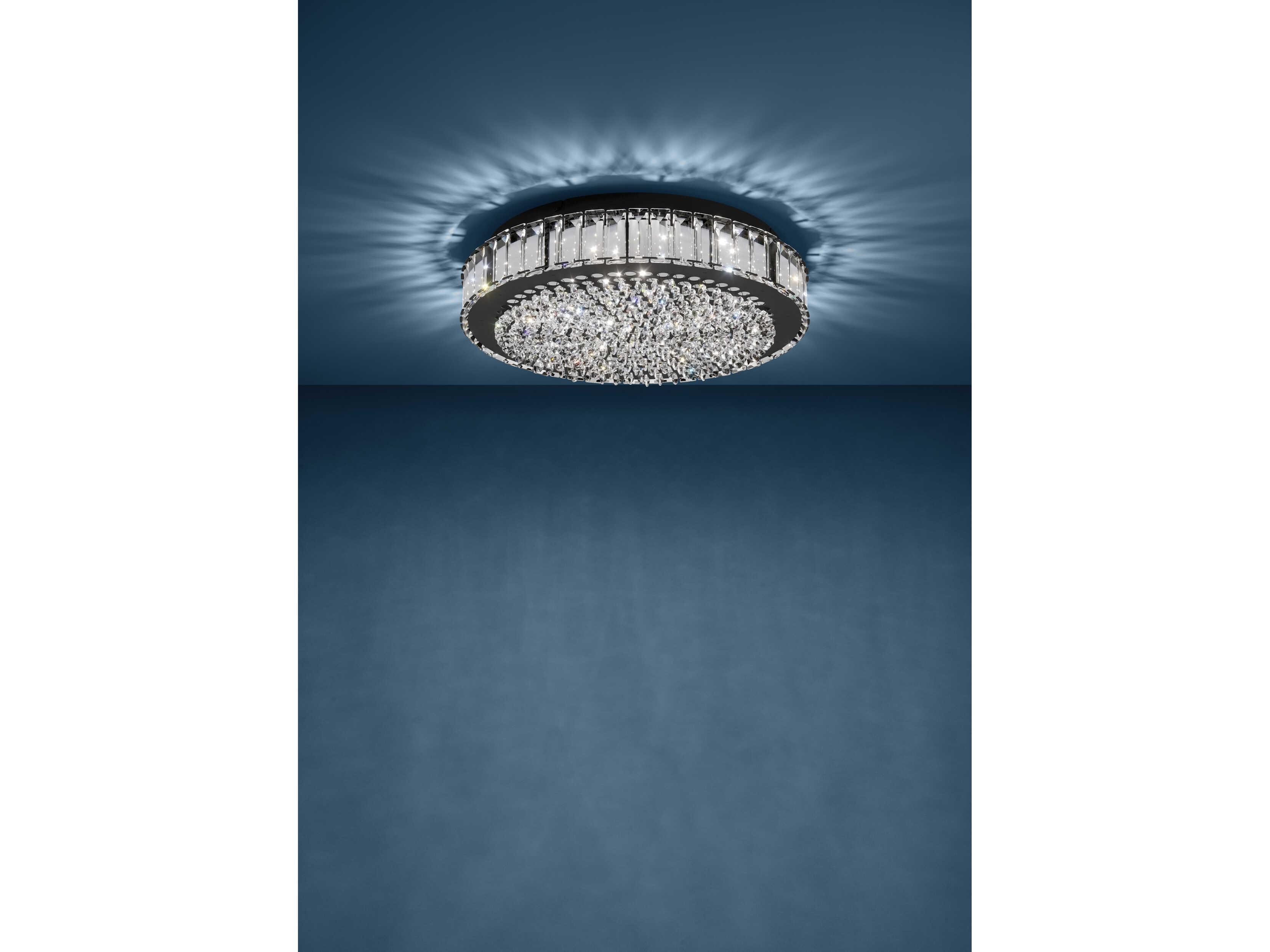 Eglo Balparda 1-Light Black Round Flush Mount