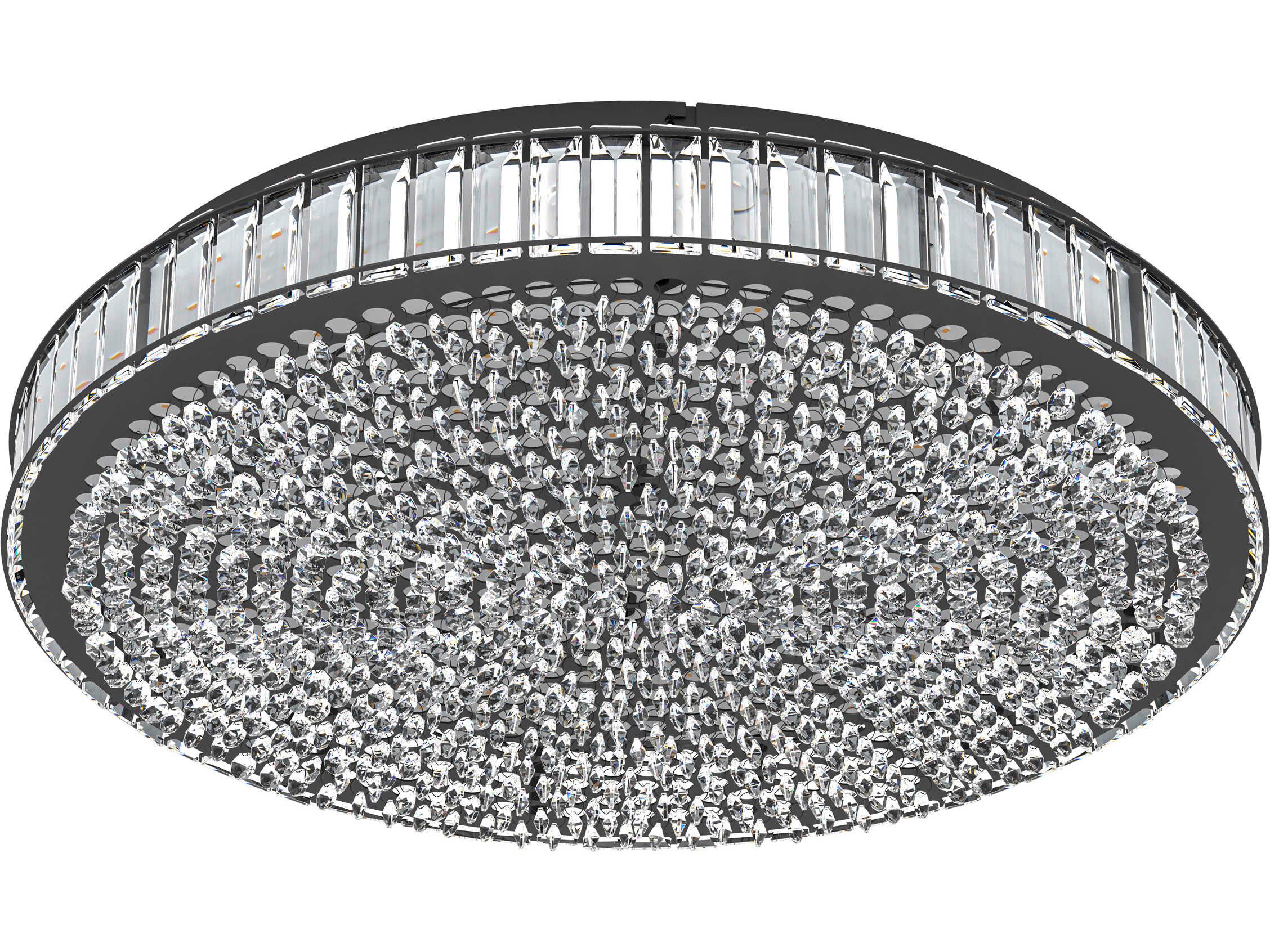 Eglo Balparda 1-Light Black Round Flush Mount