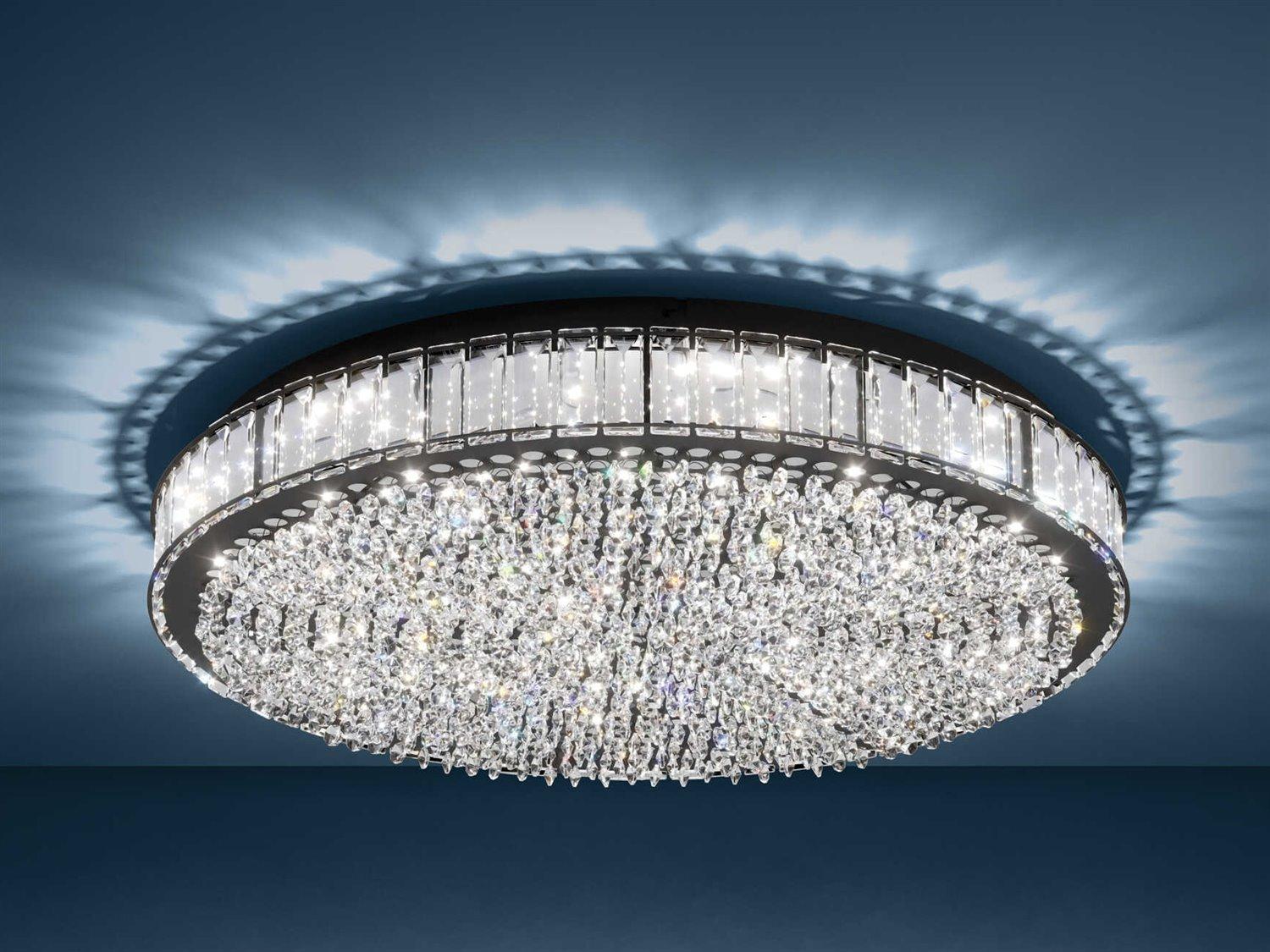 Eglo Balparda 1-Light Black Round Flush Mount