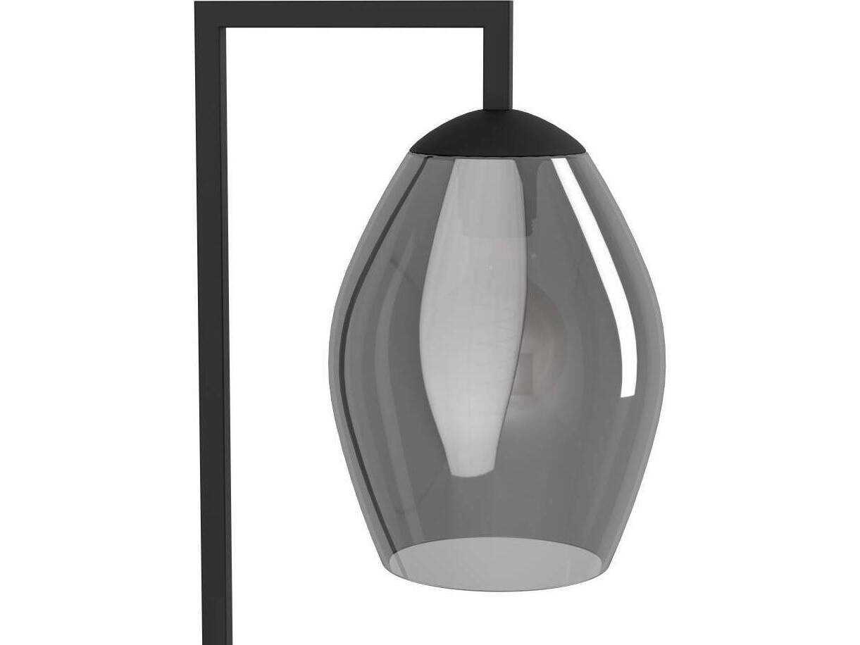 Eglo Estanys Matte Black Chrome Smoked Glass Floor Lamp