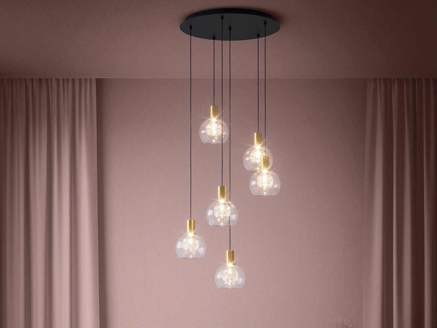 Eglo Terque 6-Light Black Brushed Gold Pendant