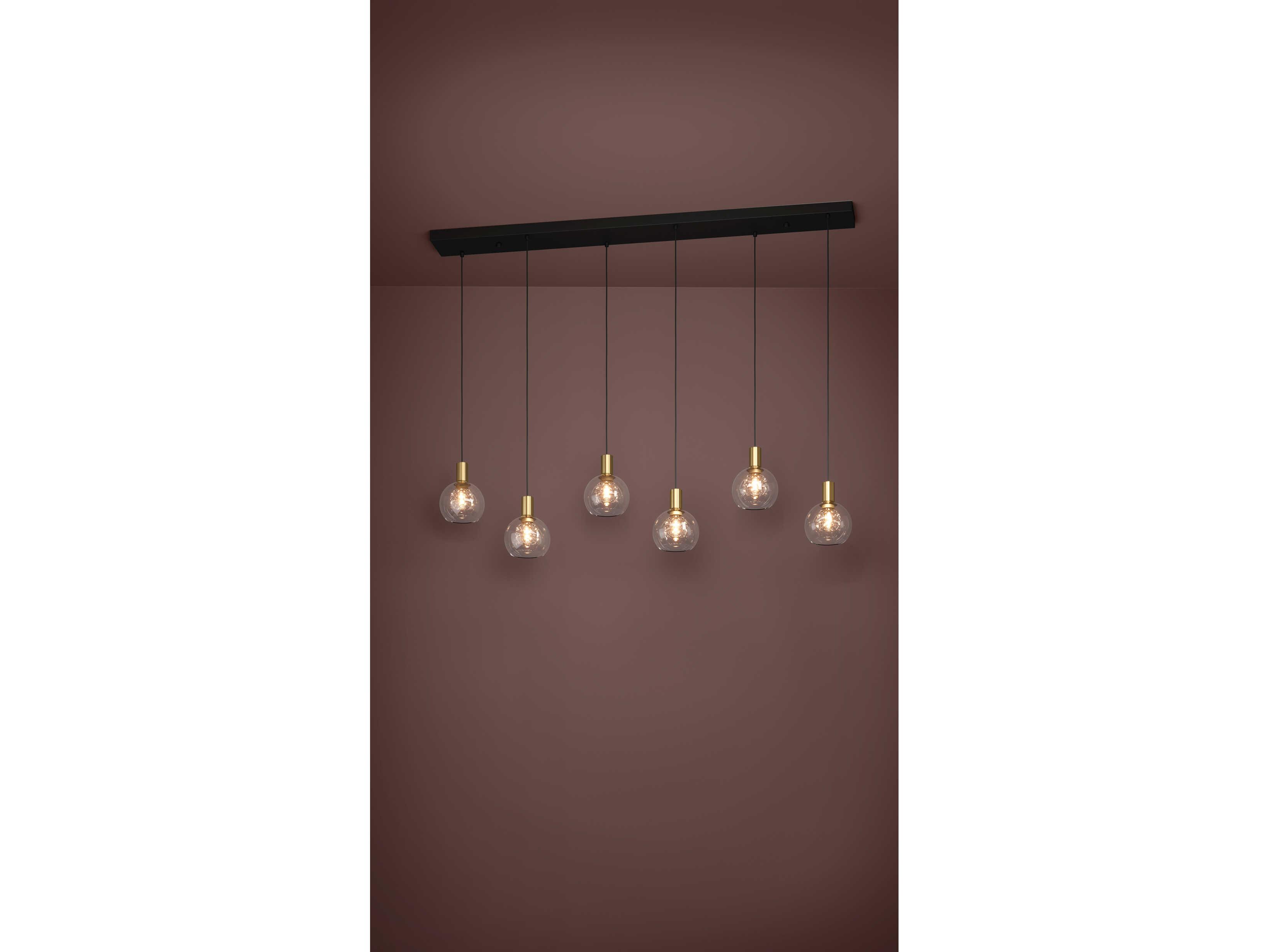 Eglo Terque 6-Light Black Brushed Gold Island Pendant