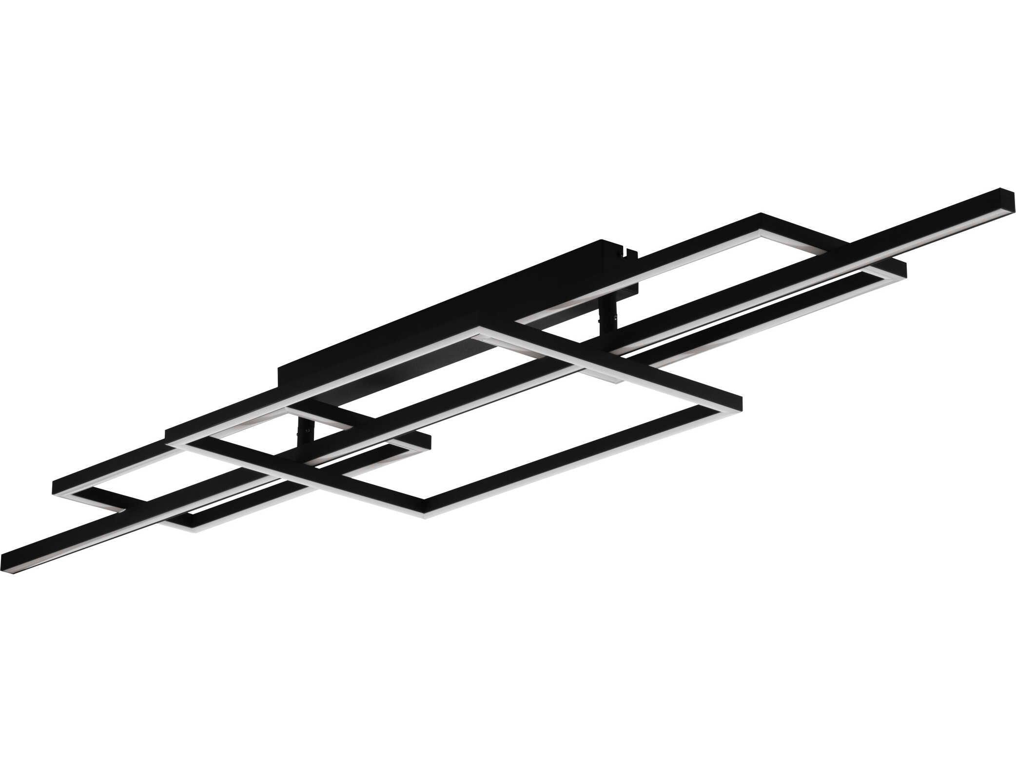 Eglo Puebla 1-Light Black Geometric Semi Flush Mount