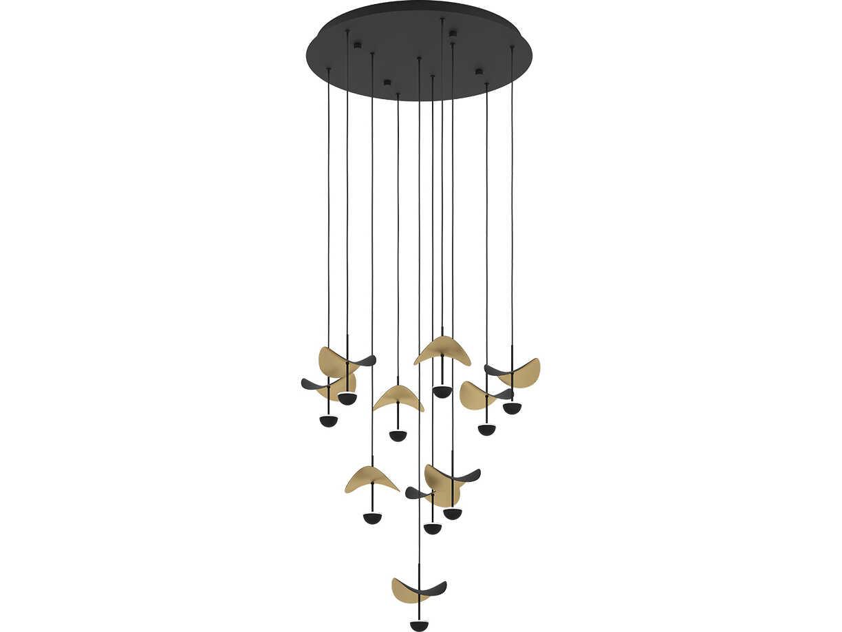 Eglo Dracera Black Gold Leaf Geometric Pendant