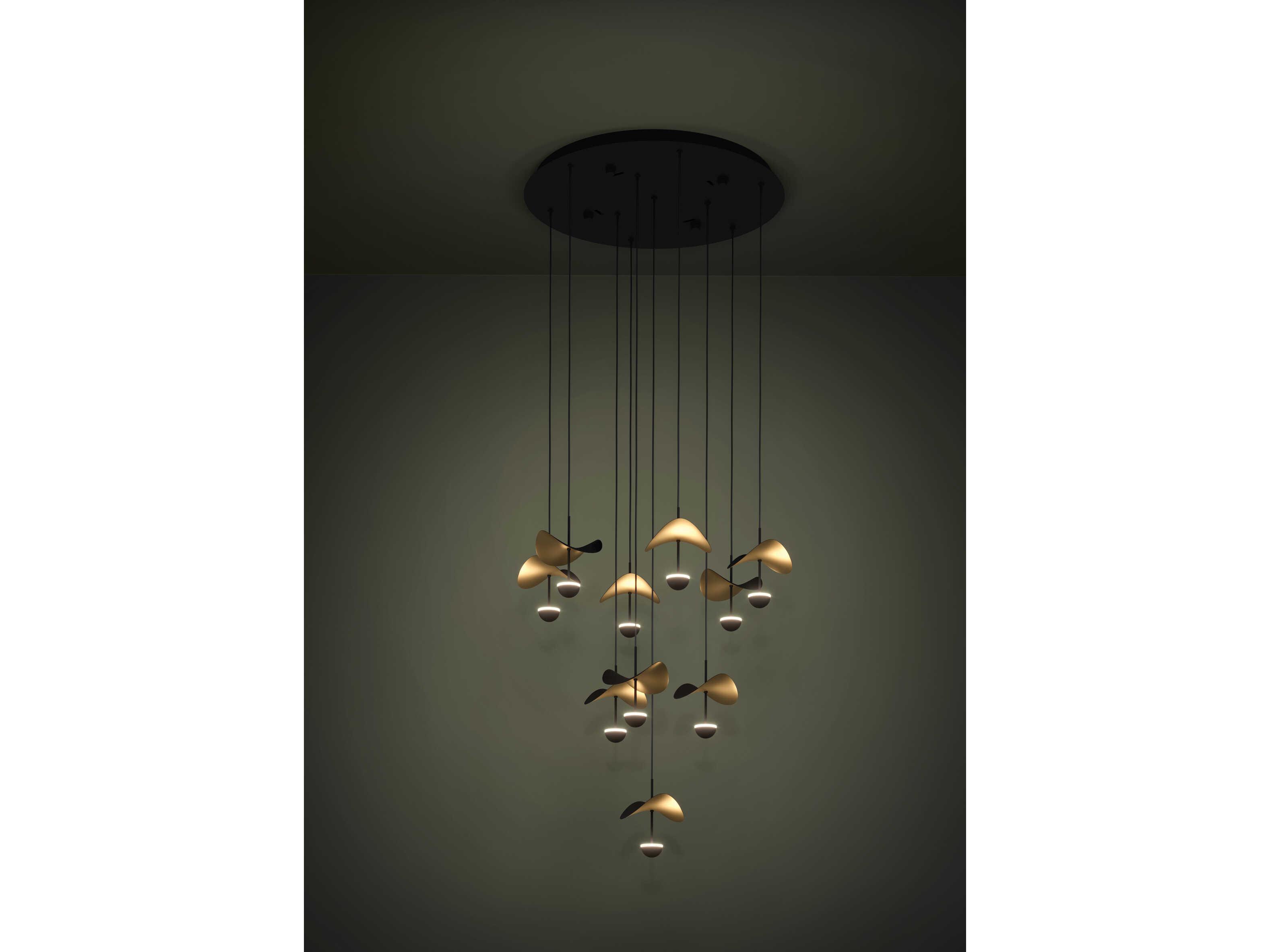 Eglo Dracera Black Gold Leaf Geometric Pendant