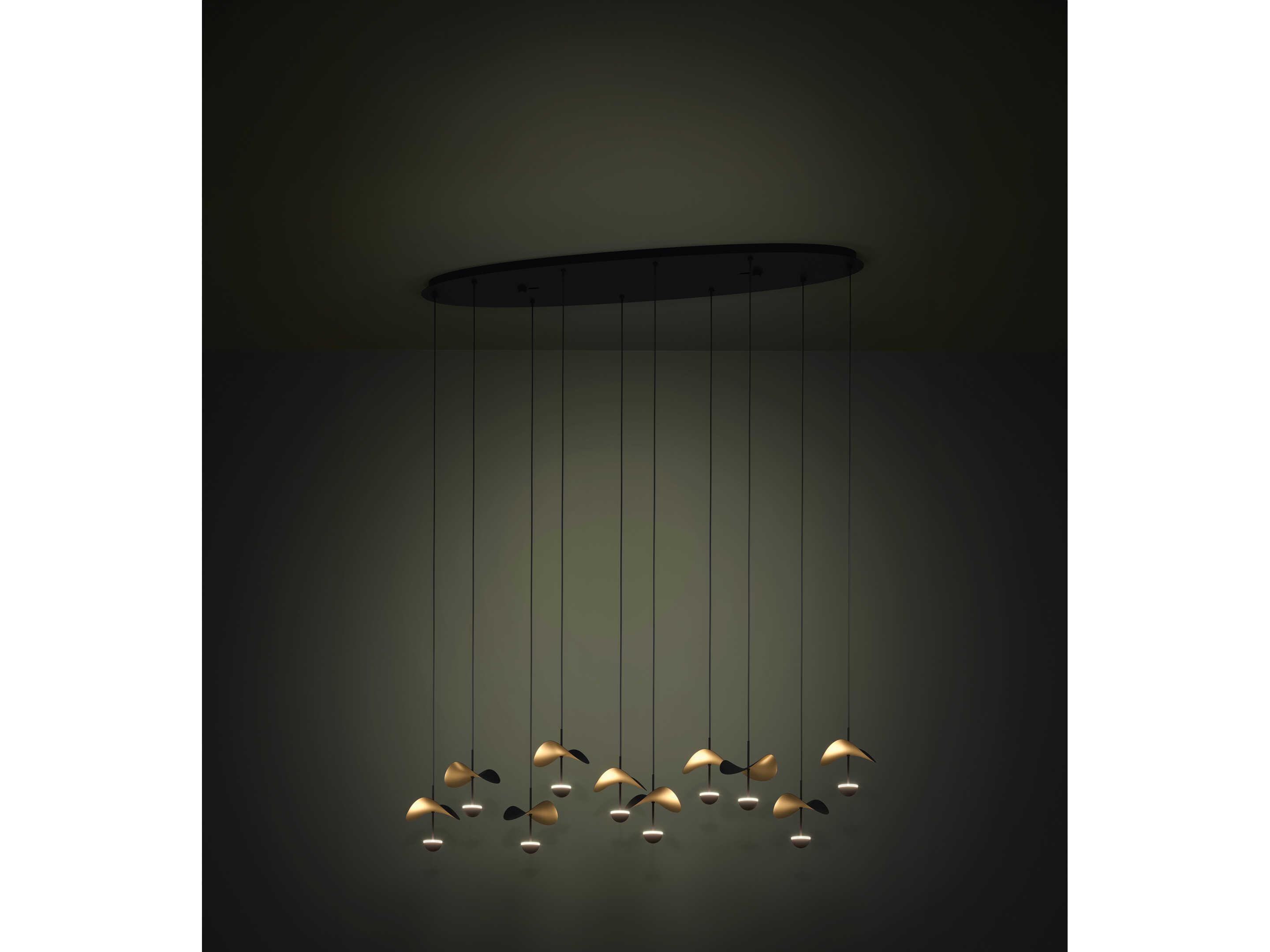 Eglo Dracera Black Gold Leaf Island Pendant