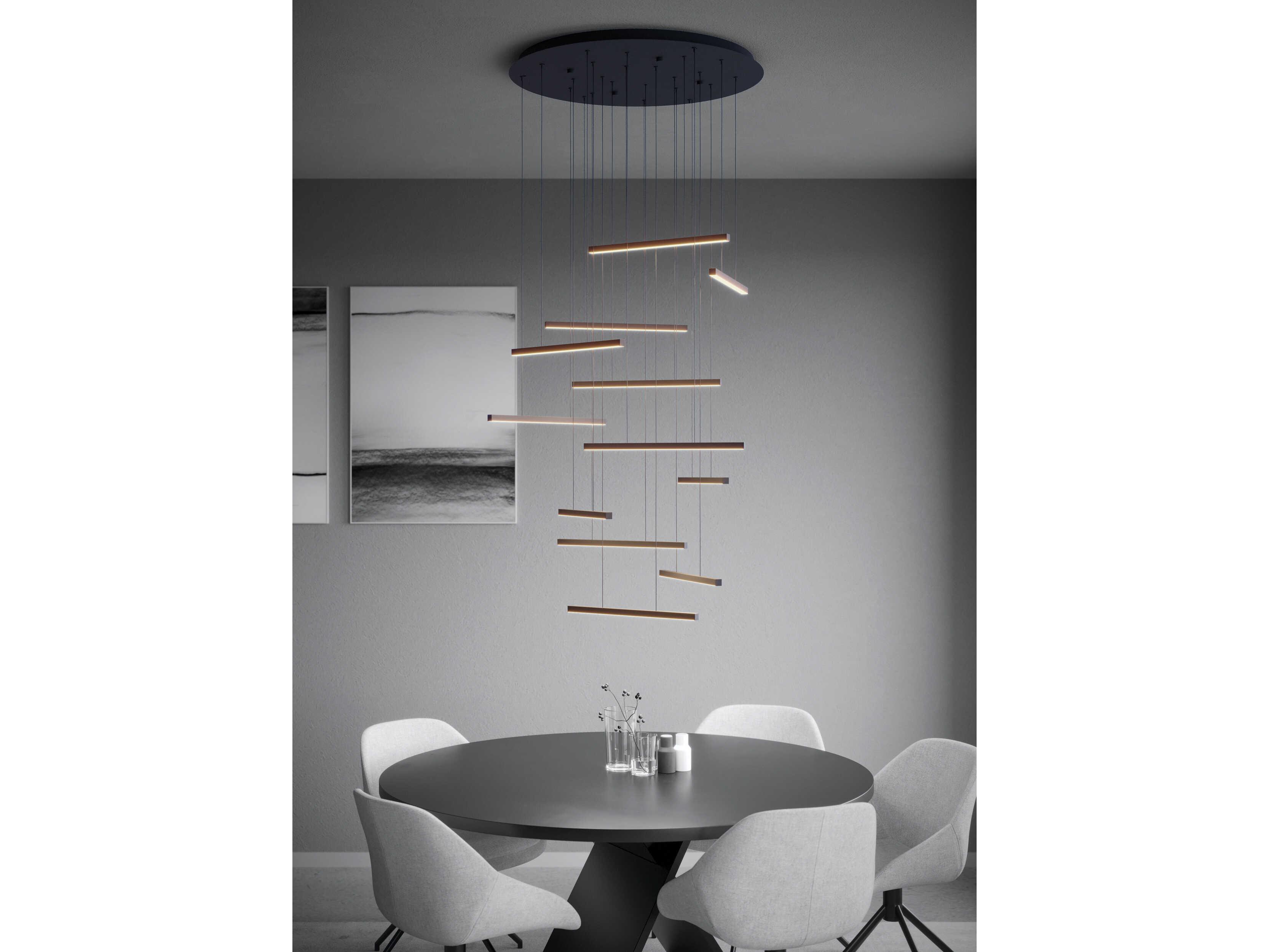 Eglo Lindoza 12-Light Black Linear Pendant