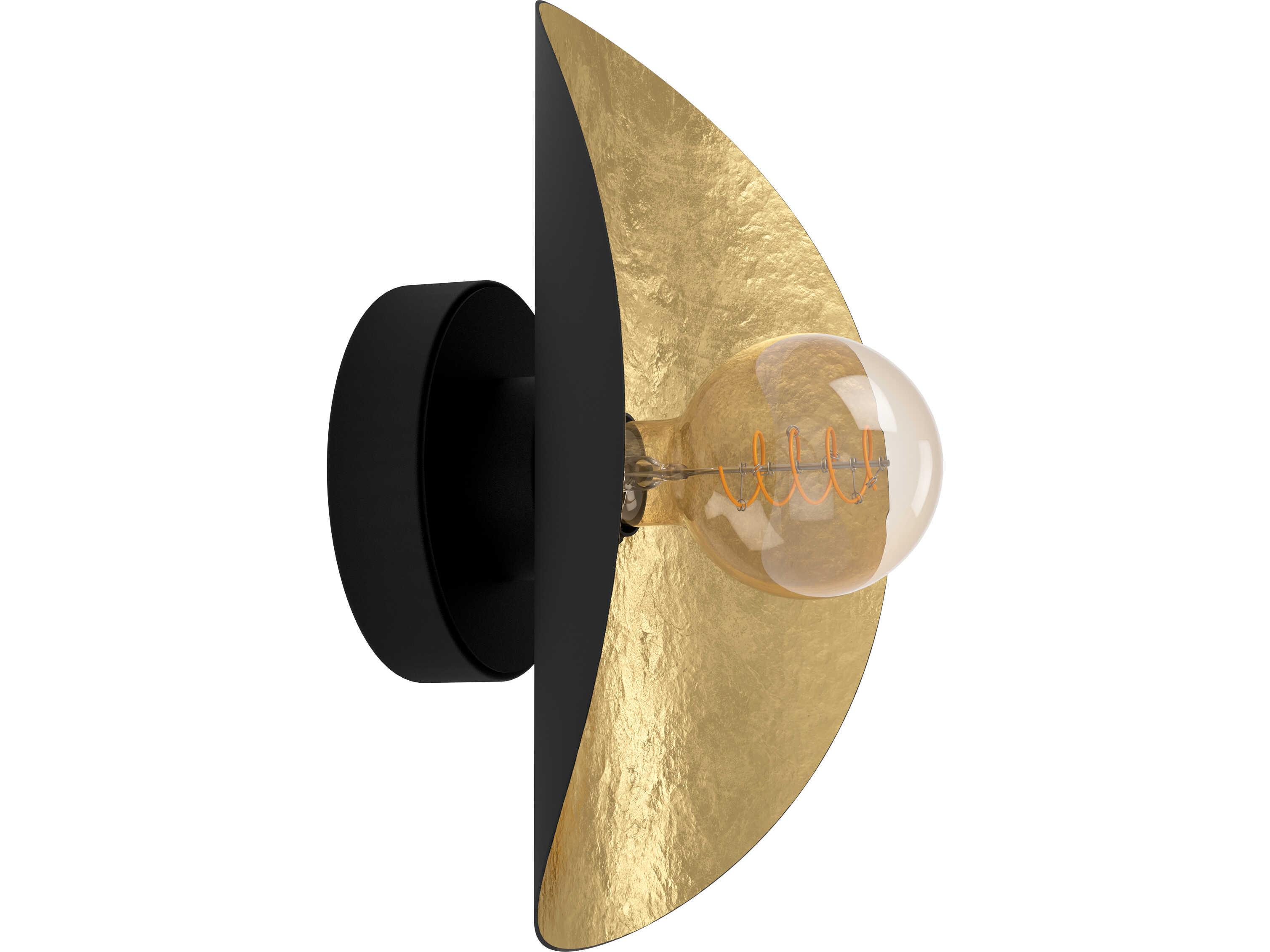 Eglo Saceda 1-Light Black Gold Leaf Wall Sconce