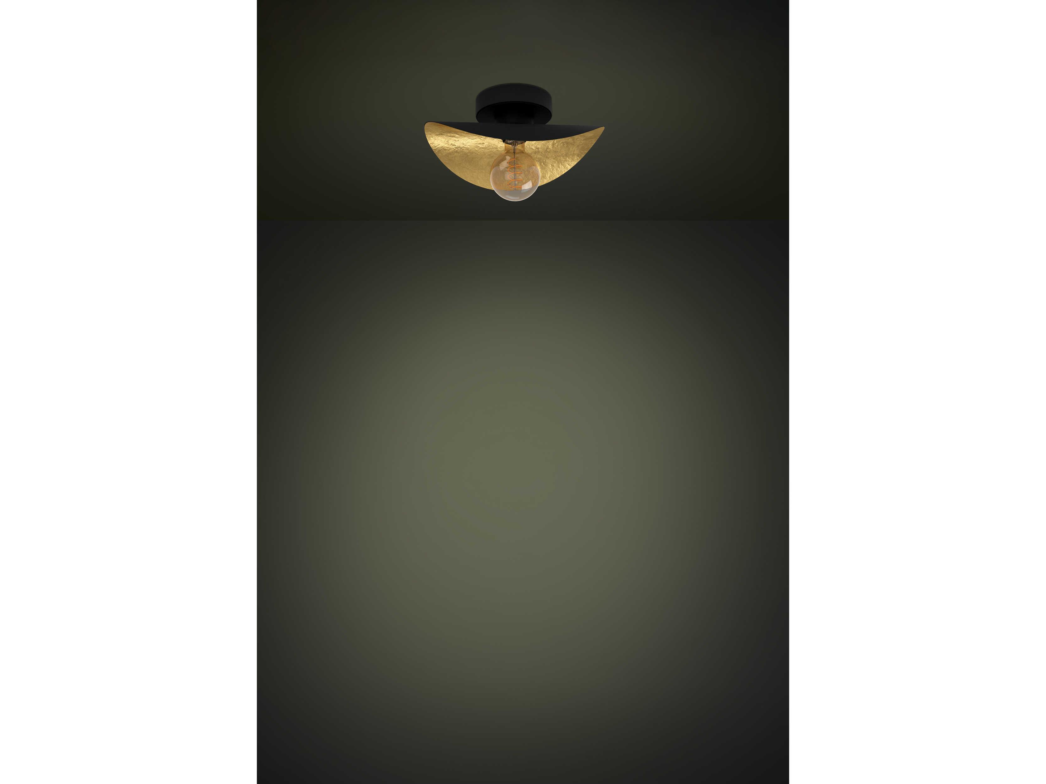 Eglo Saceda 1-Light Black Gold Leaf Wall Sconce