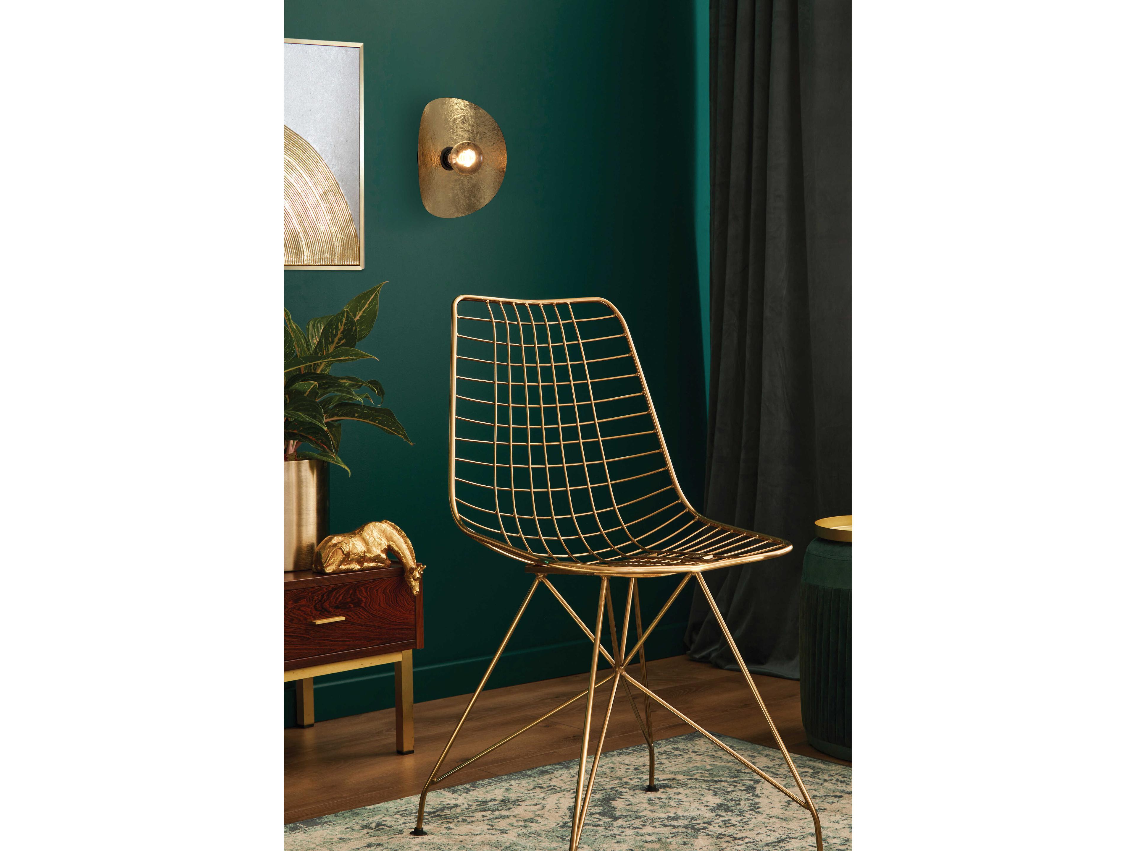 Eglo Saceda 1-Light Black Gold Leaf Wall Sconce