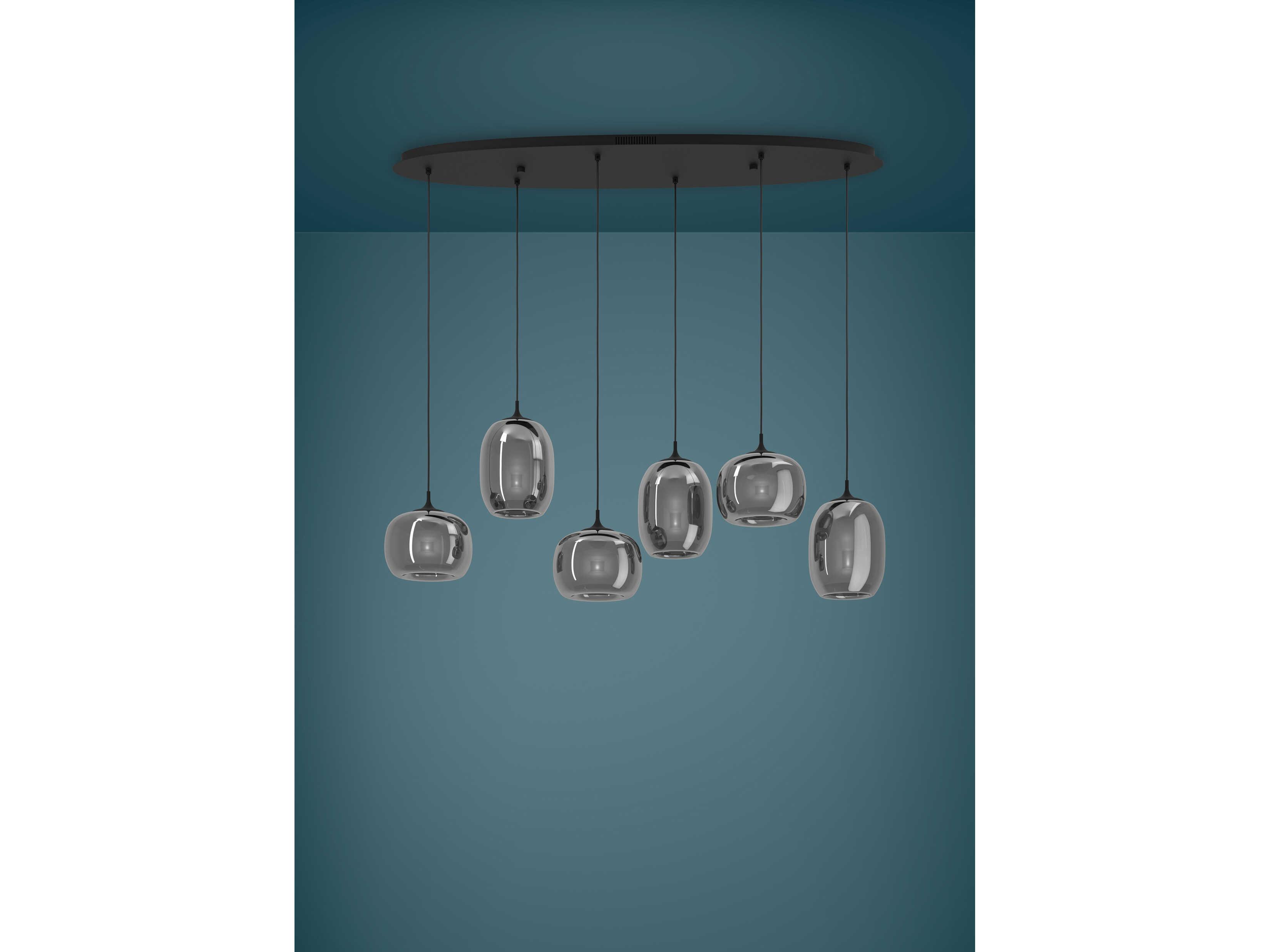 Eglo Larva 6-Light Black Island Pendant