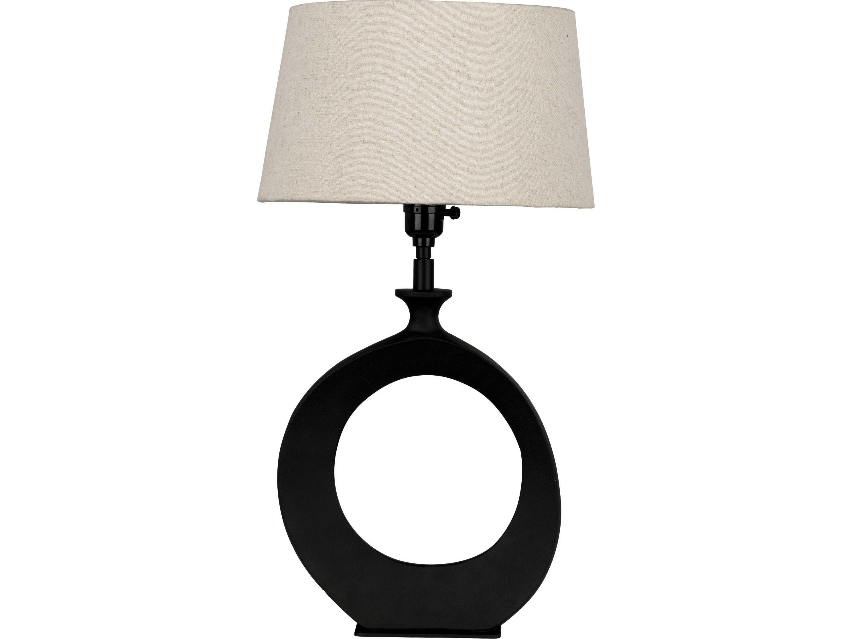 Eglo Diezma Black Natural Exterior White Interior Fabric Table Lamp