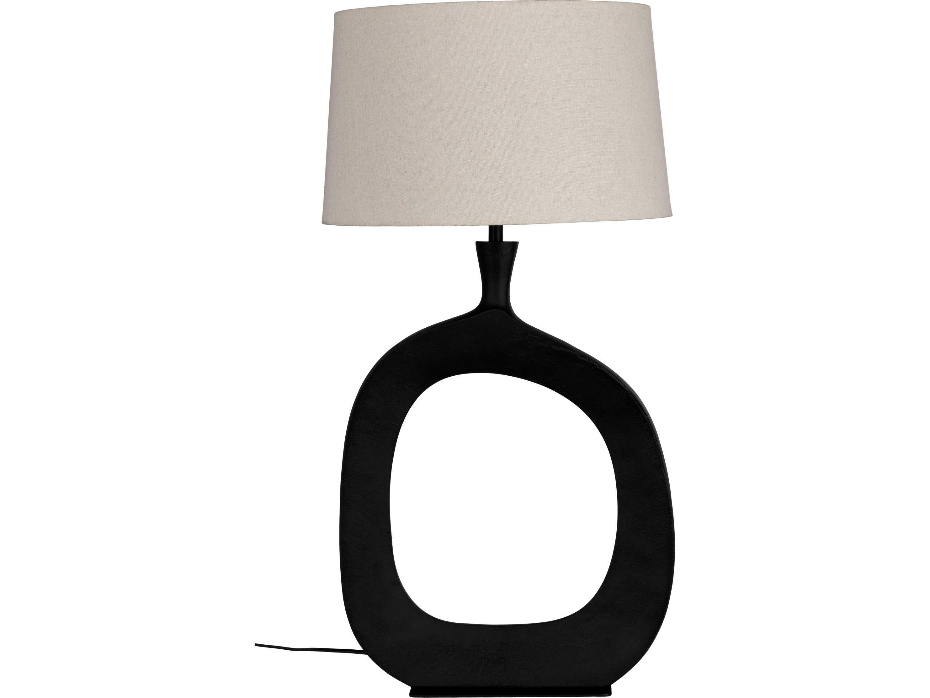 Eglo Diezma Black Natural Exterior White Interior Fabric Buffet Lamp