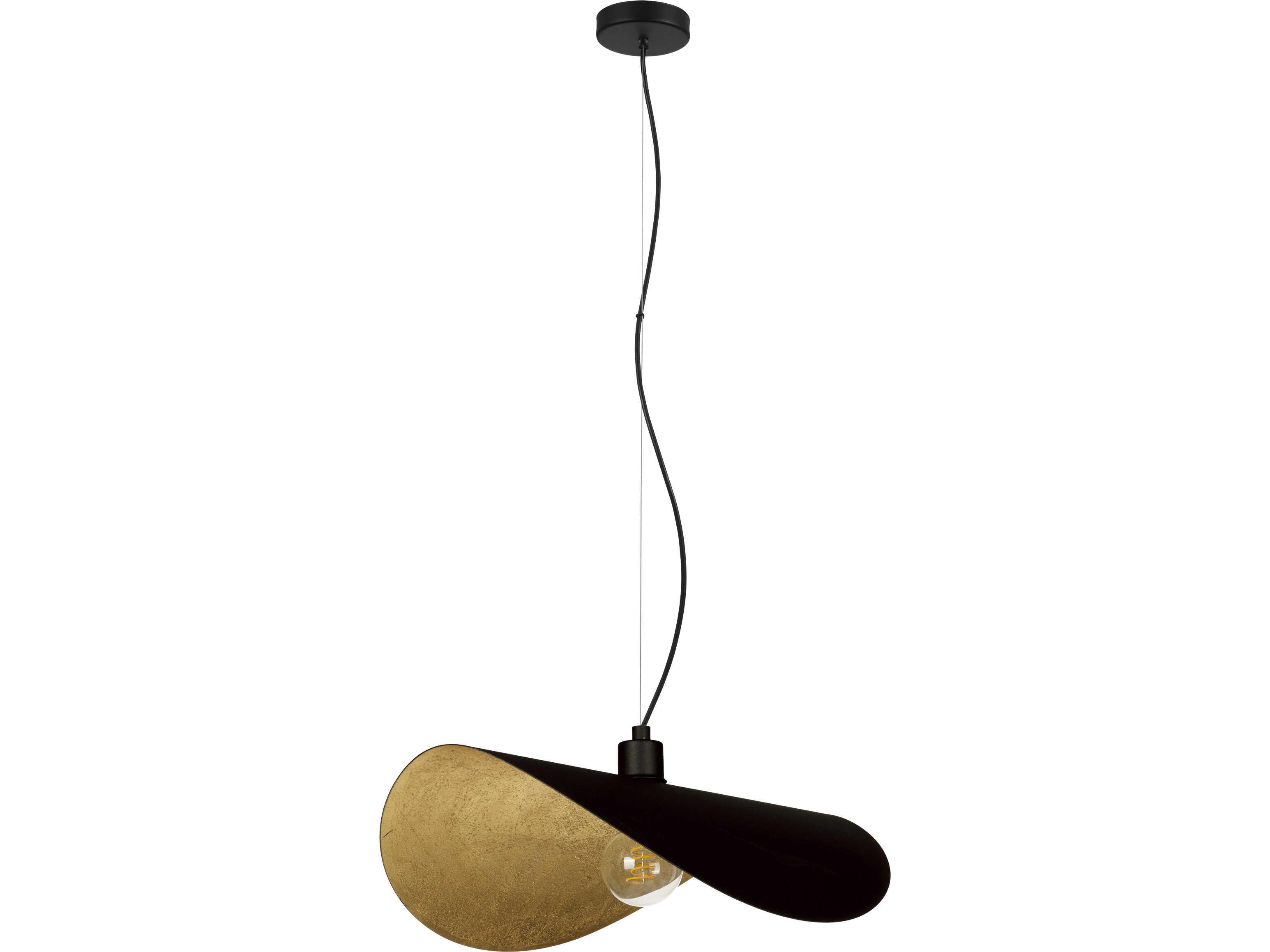Eglo Saceda 1-Light Black Gold Leaf Pendant