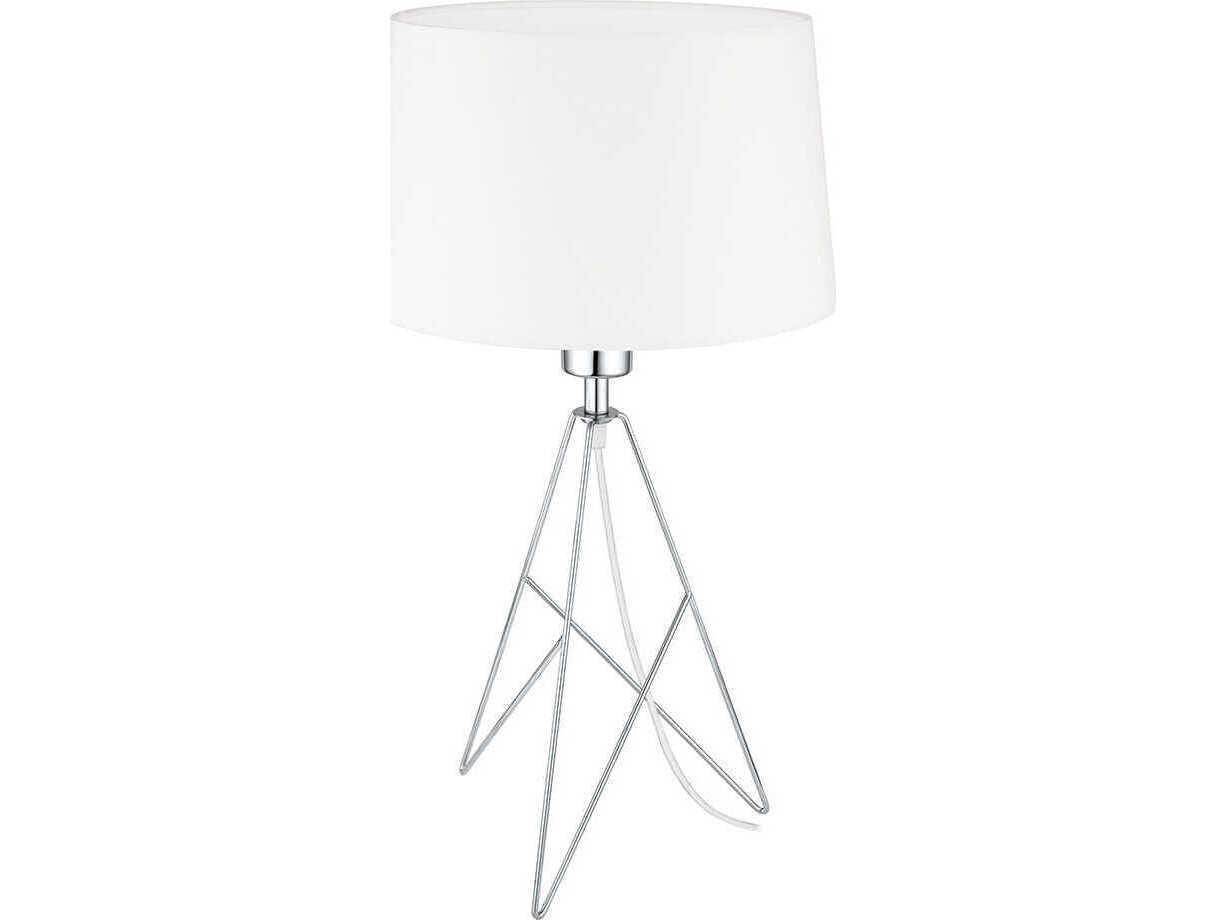 Eglo Camporale Chrome White Fabric Table Lamp