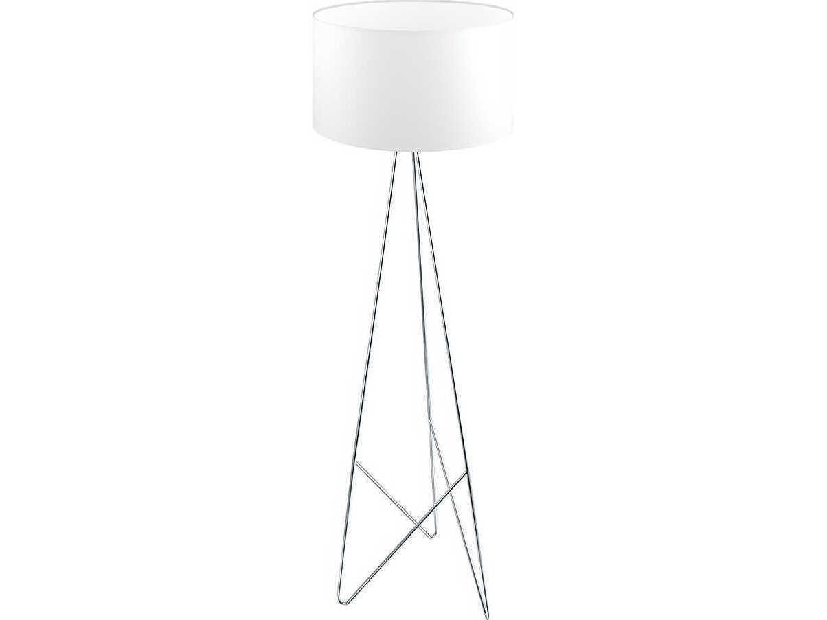 Eglo Camporale Chrome White Fabric Floor Lamp