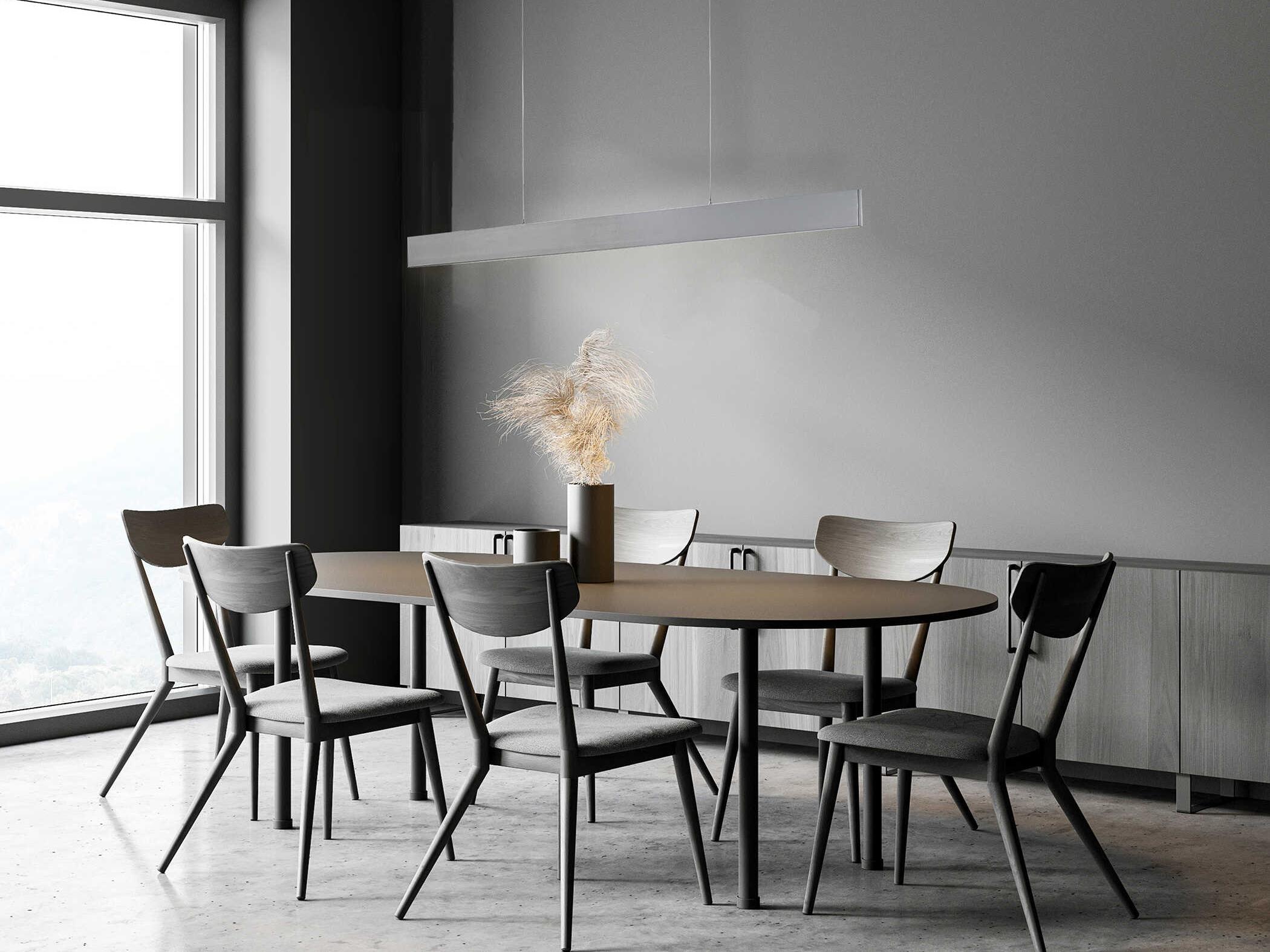 Eglo Climene 1-Light Brushed Aluminum Silver Linear Island Pendant