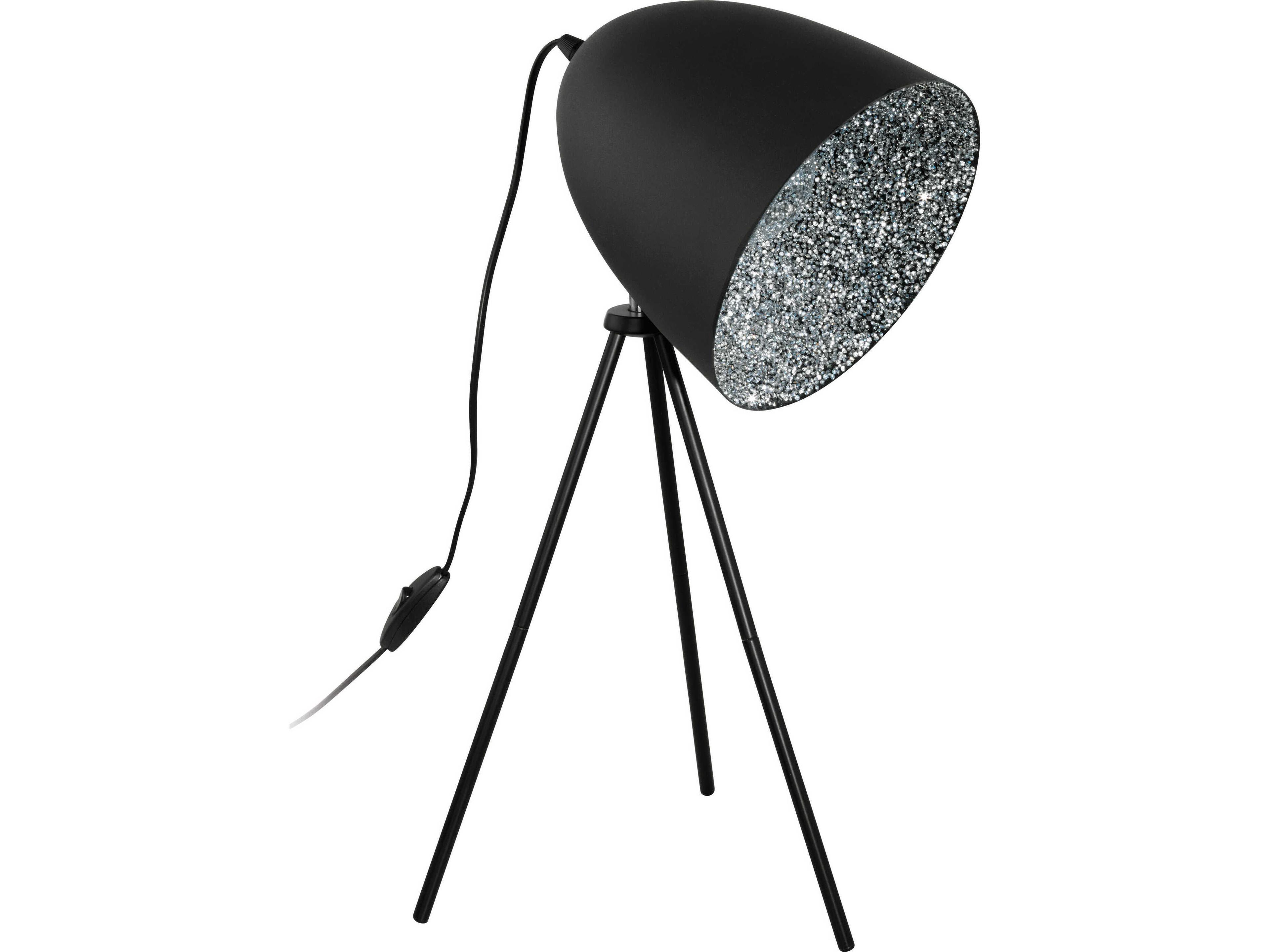 Eglo Mareperla Black Chrome Crystal Sand Metal Table Lamp