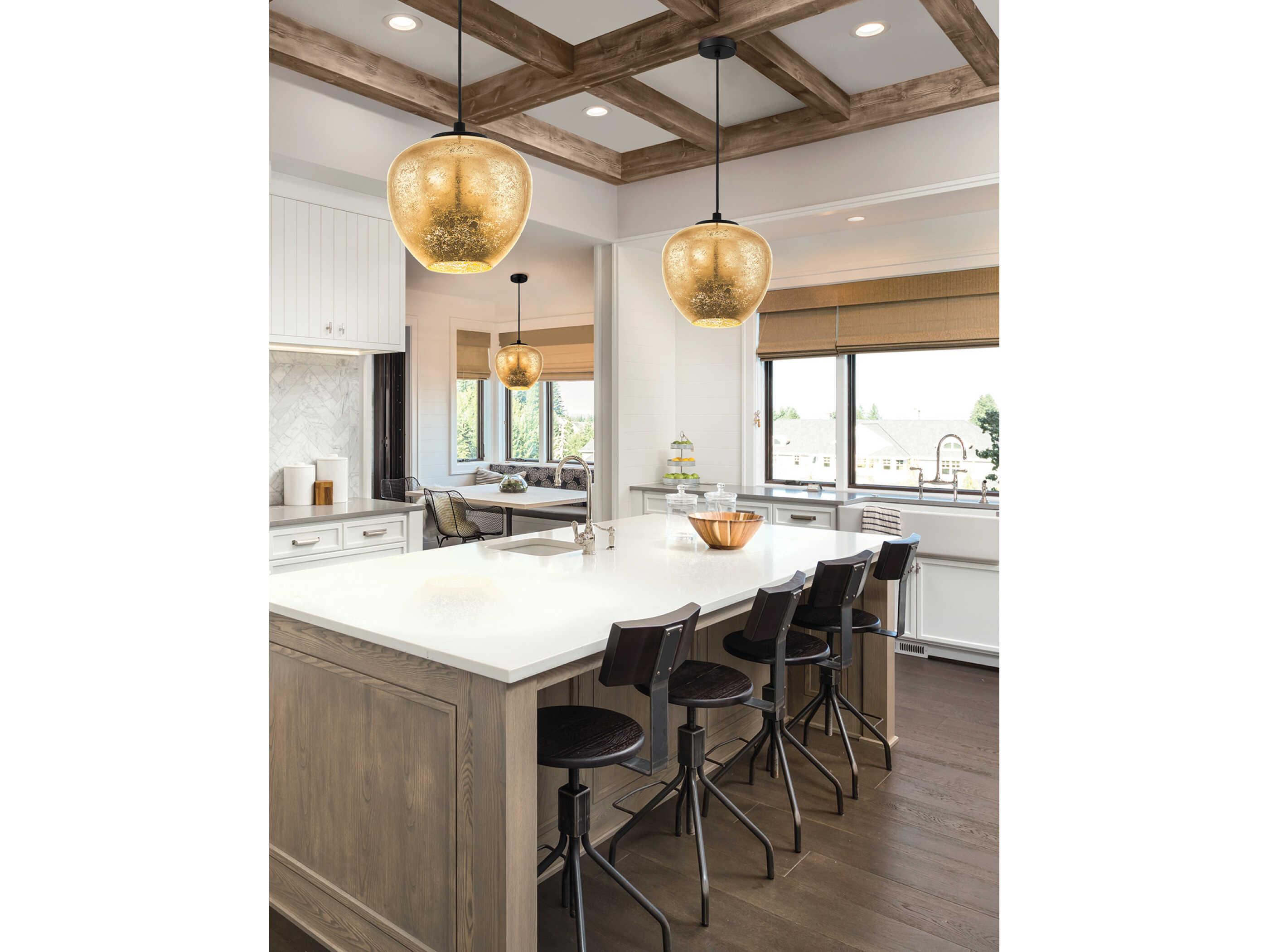 Eglo Priorat 1-Light Black Gold Mini Pendant