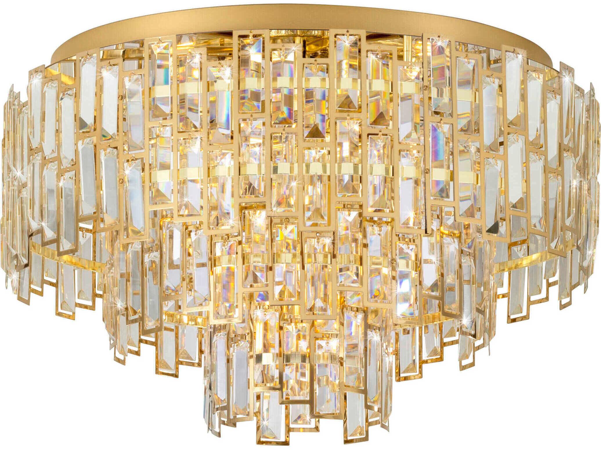 Eglo Calmeilles 10-Light Brass Tiered Flush Mount