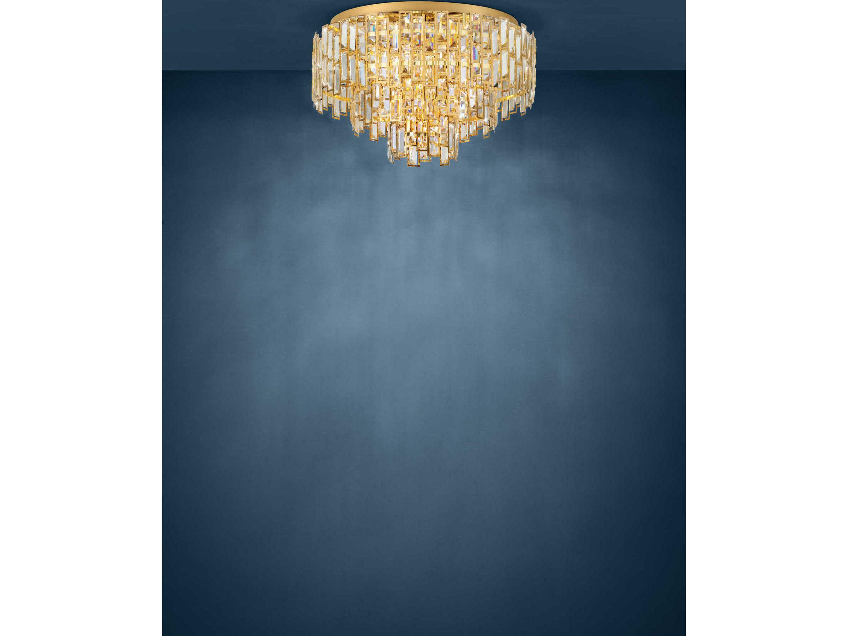 Eglo Calmeilles 10-Light Brass Tiered Flush Mount