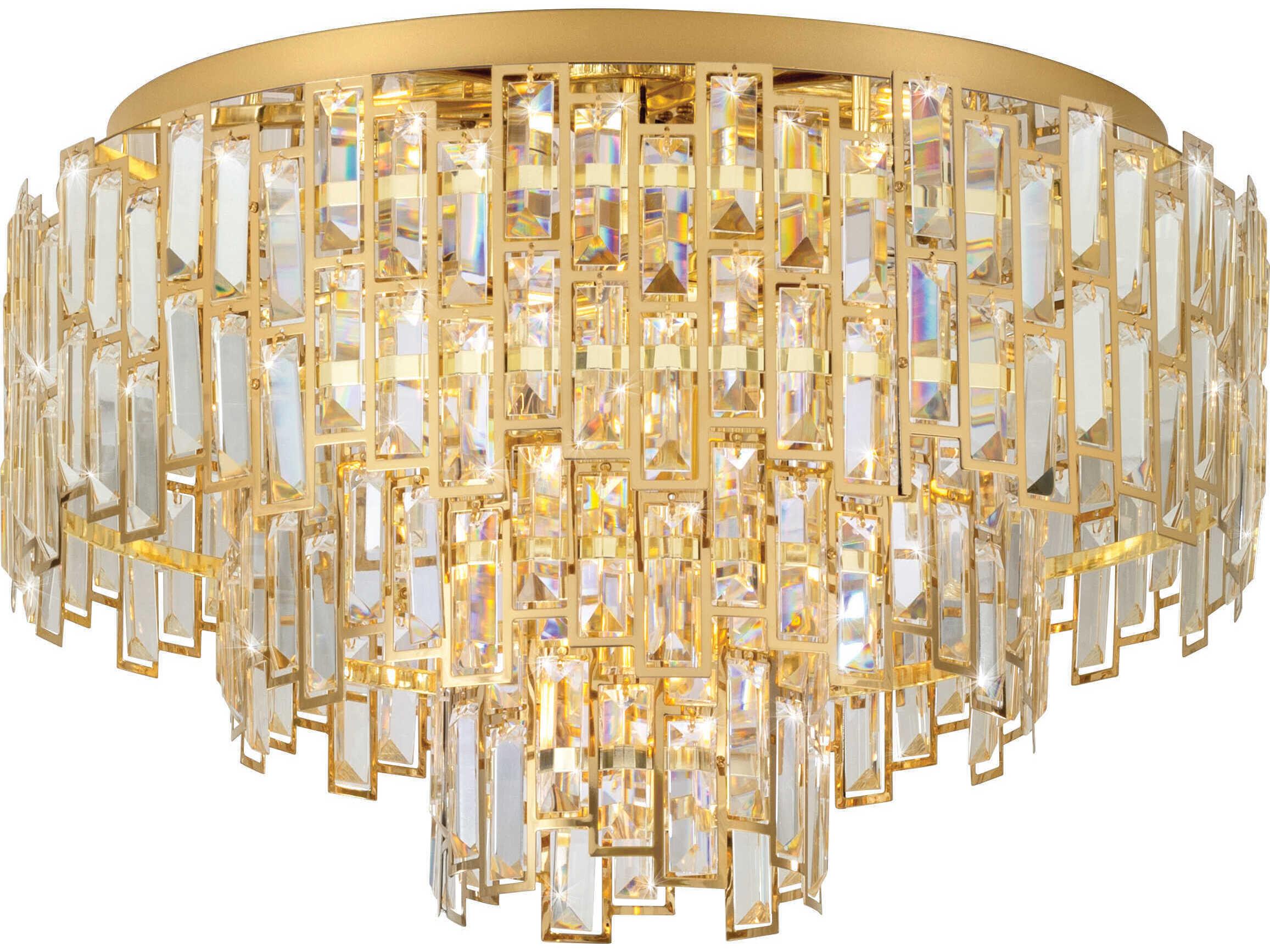 Eglo Calmeilles 10-Light Brass Tiered Flush Mount