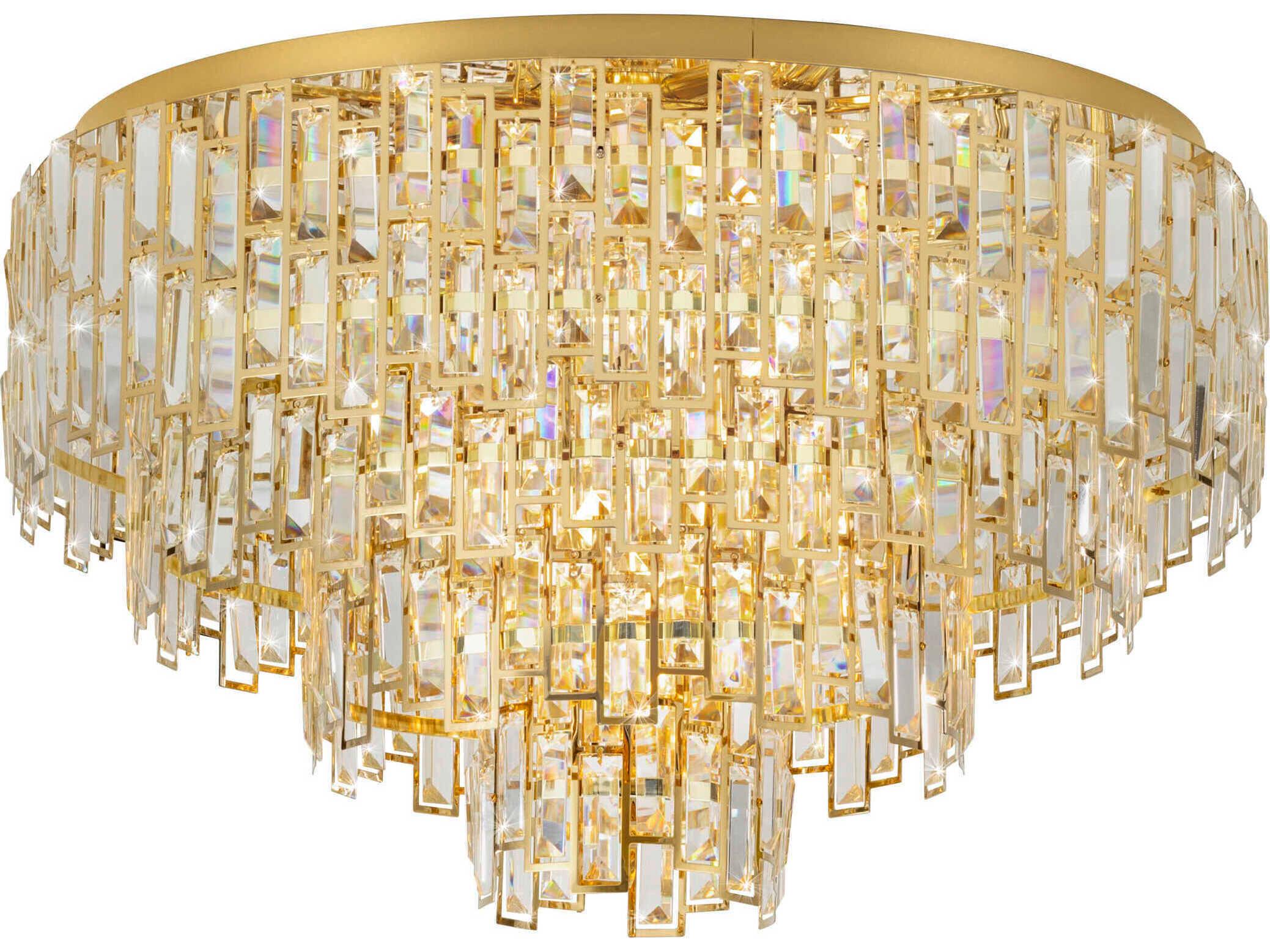 Eglo Calmeilles 10-Light Brass Tiered Flush Mount