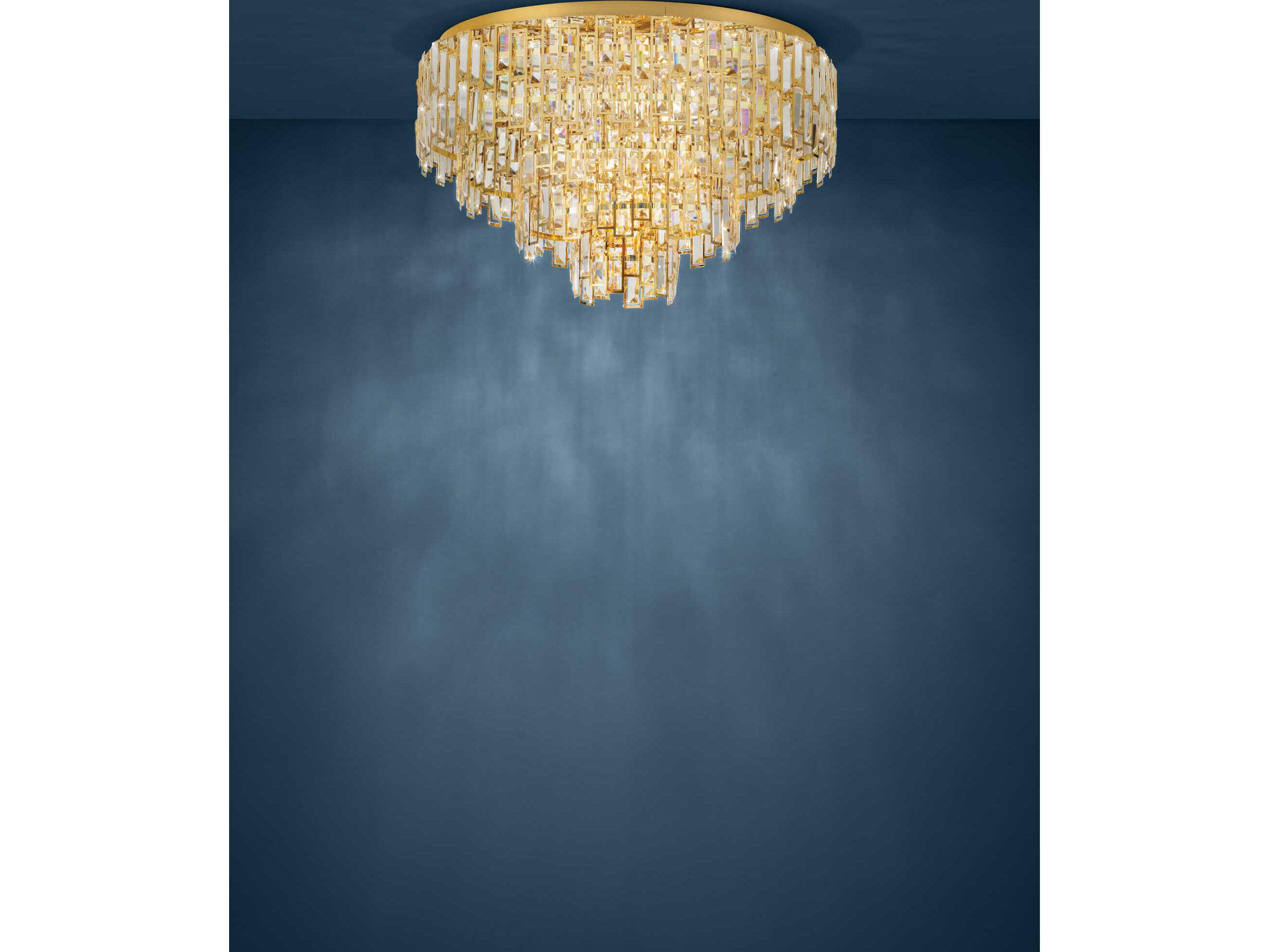 Eglo Calmeilles 10-Light Brass Tiered Flush Mount