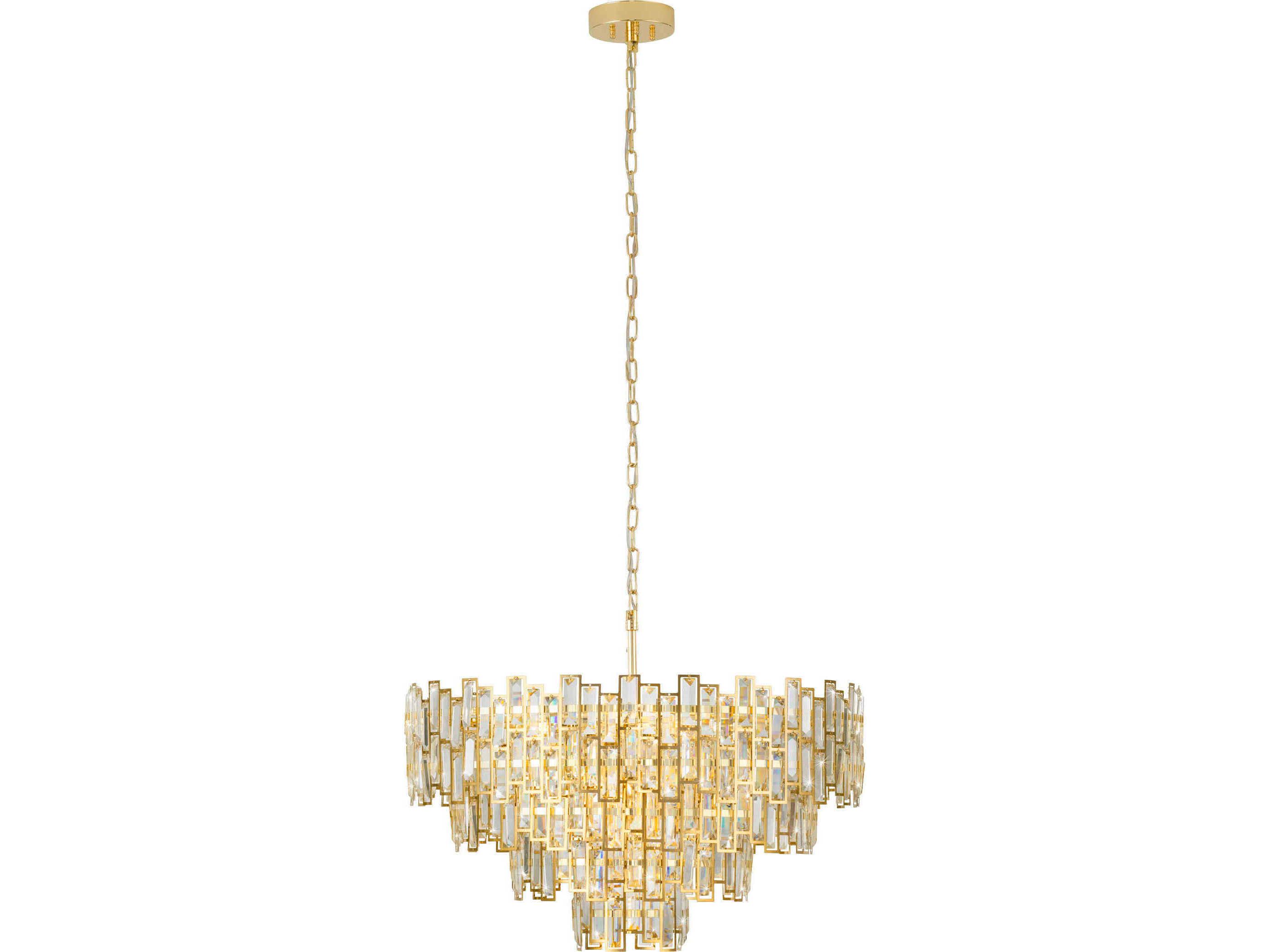 Eglo Calmeilles 10-Light Brass Tiered Chandelier