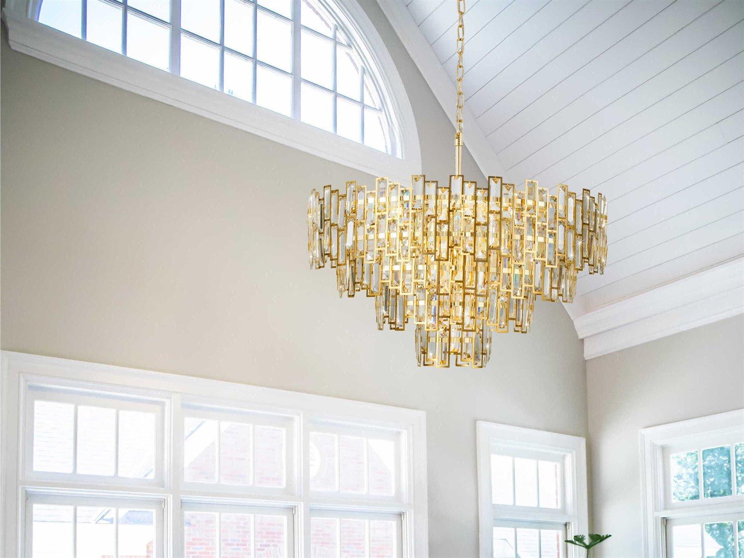 Eglo Calmeilles 10-Light Brass Tiered Chandelier