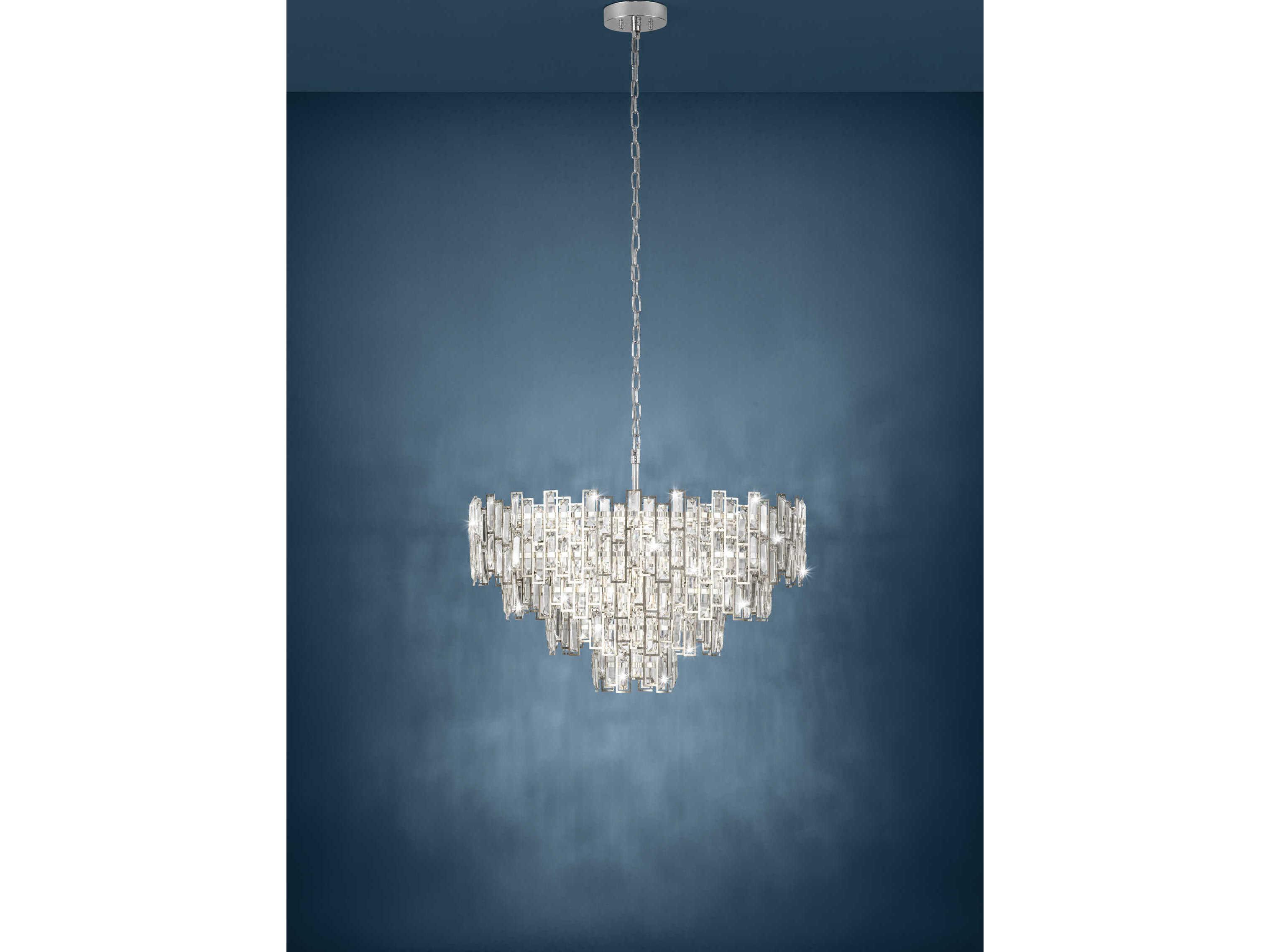 Eglo Calmeilles 10-Light Chrome Tiered Chandelier