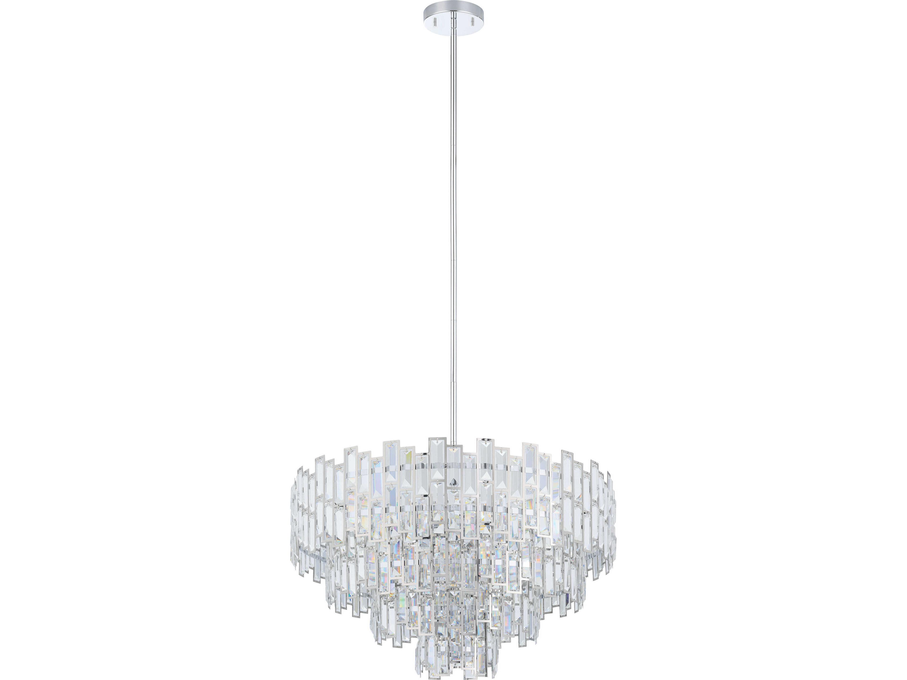 Eglo Calmeilles 10-Light Chrome Tiered Chandelier