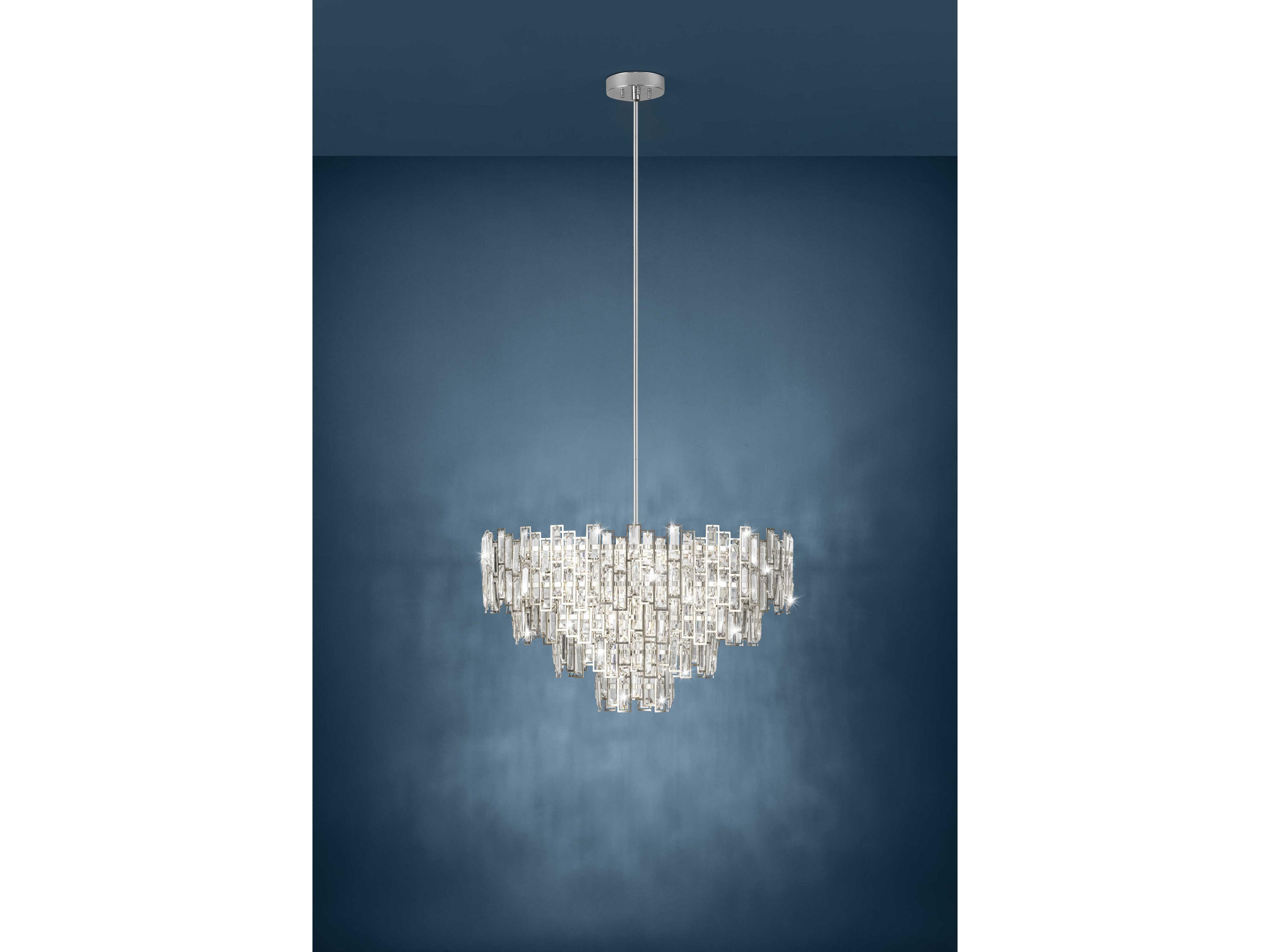 Eglo Calmeilles 10-Light Chrome Tiered Chandelier
