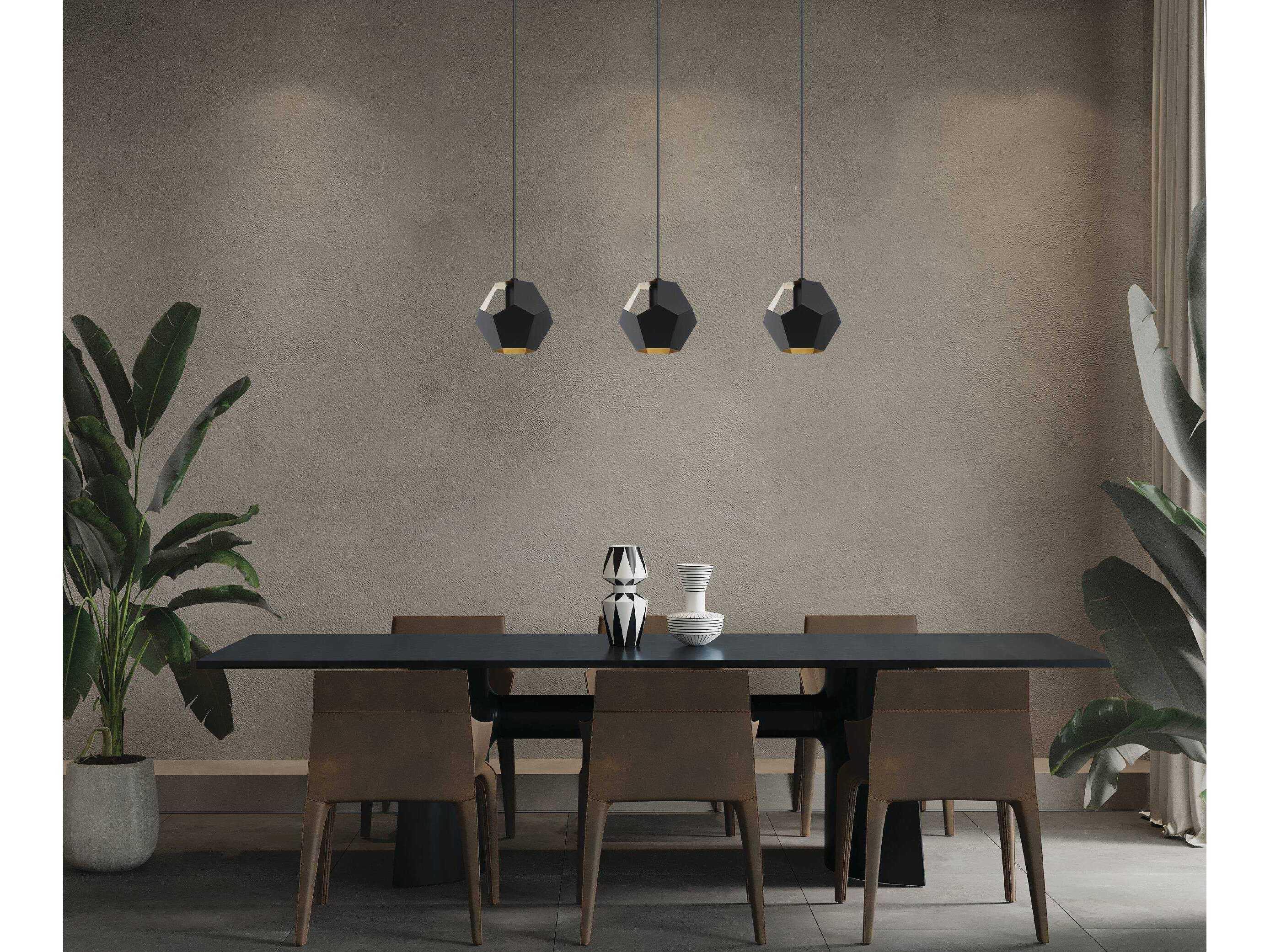 Eglo Rasigures 3-Light Black Geometric Island Pendant
