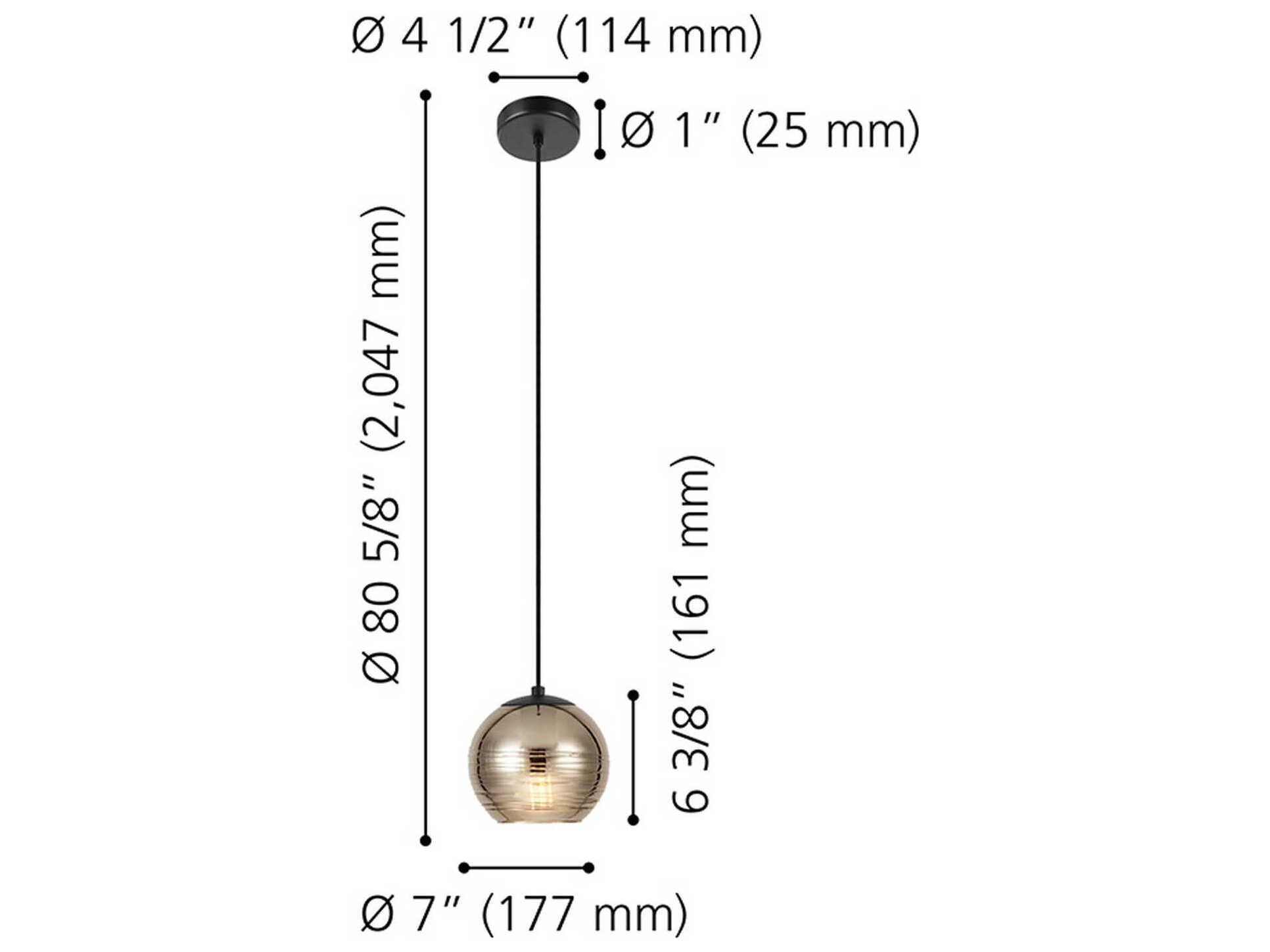 Eglo Lemorieta 1-Light Black Globe Mini Pendant