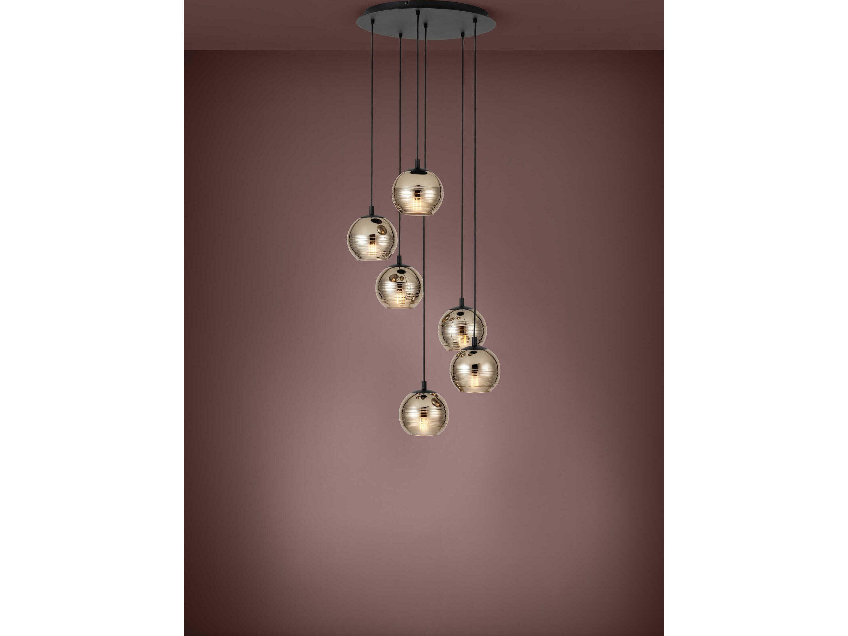 Eglo Lemorieta 6-Light Black Globe Pendant