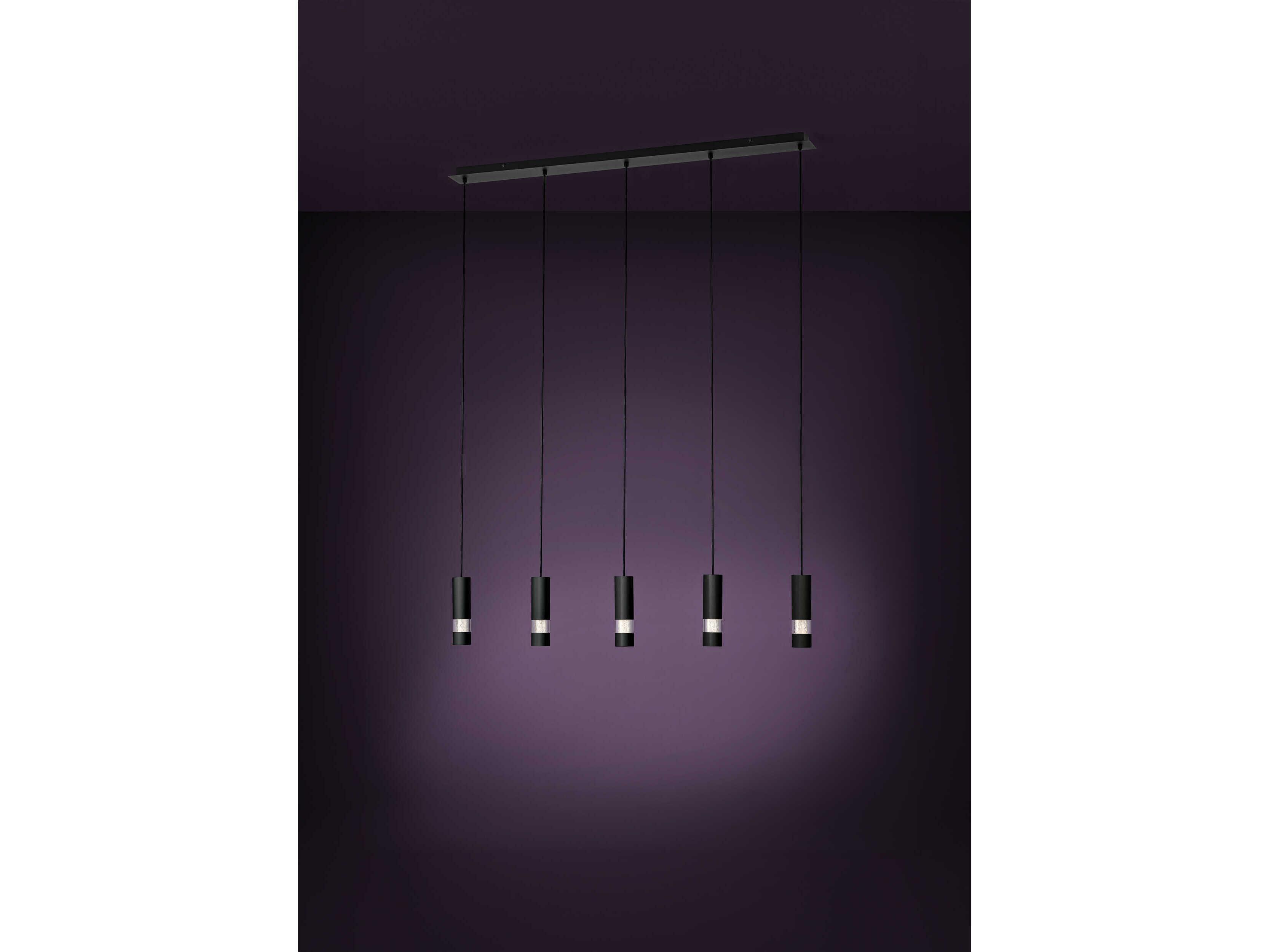 Eglo Bernabeta 5-Light Black Cylinder Island Pendant