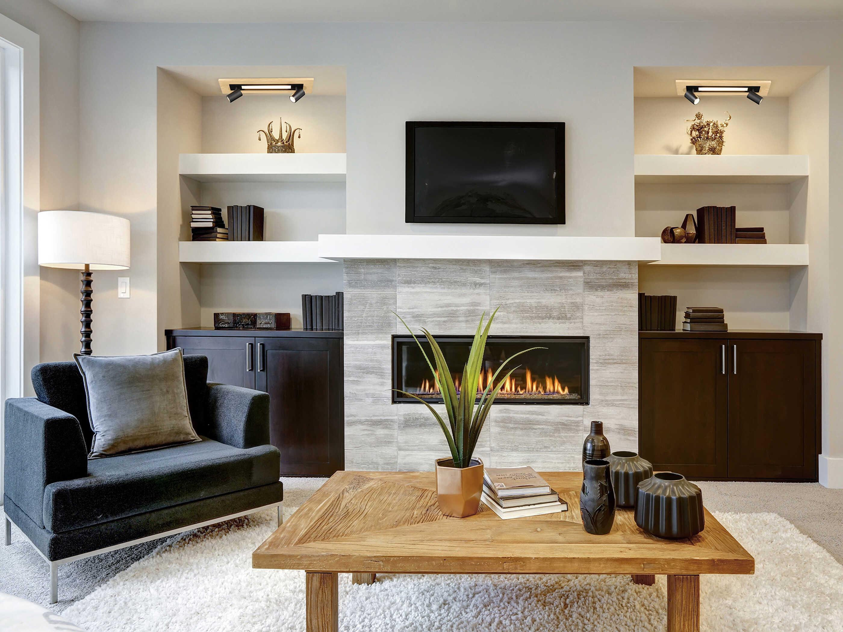 Eglo Torrestralle 3-Light Wood Black Brown Cylinder Linear Track & Rail Light