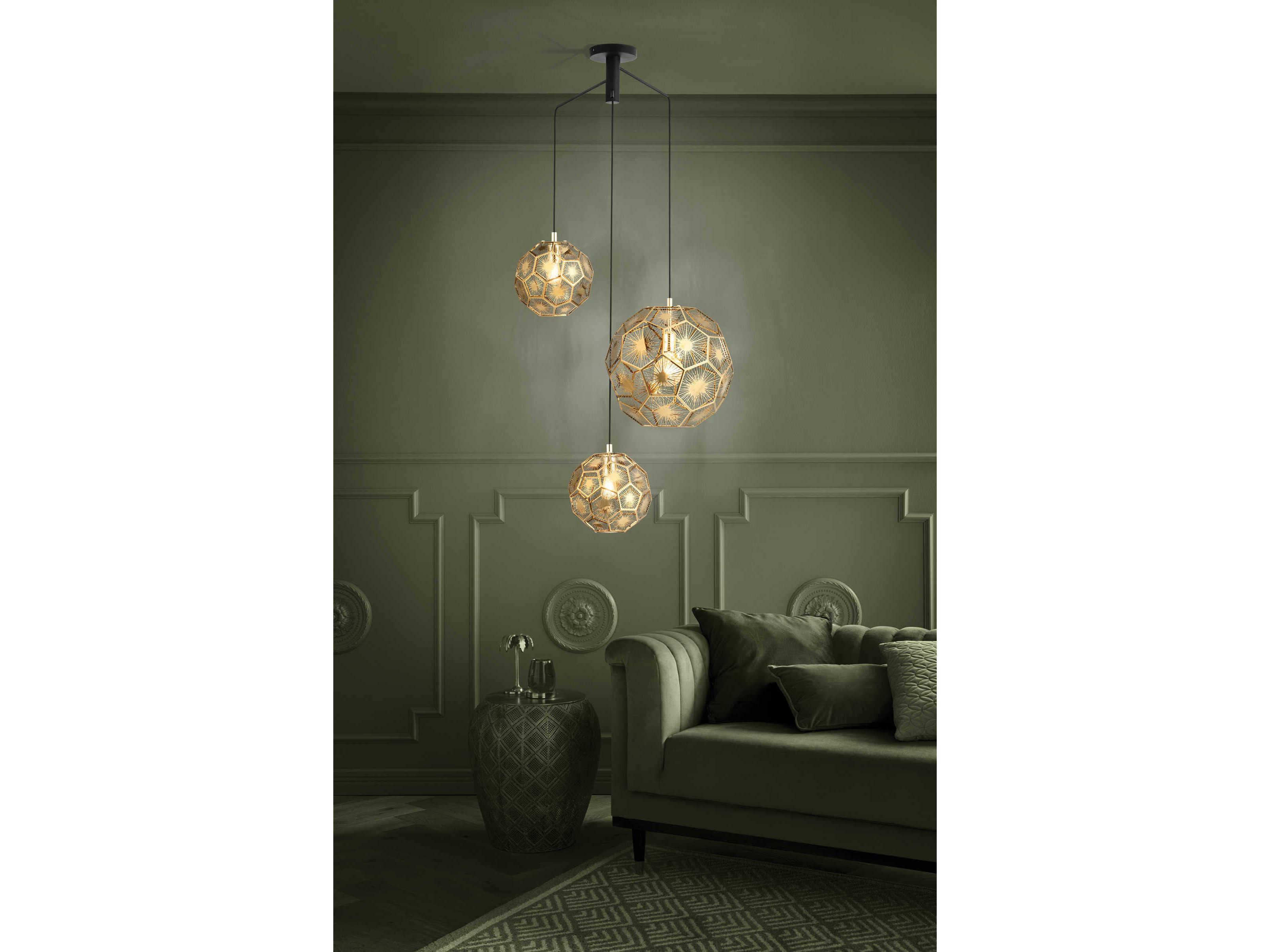 Eglo Skoura 3-Light Black Pendant