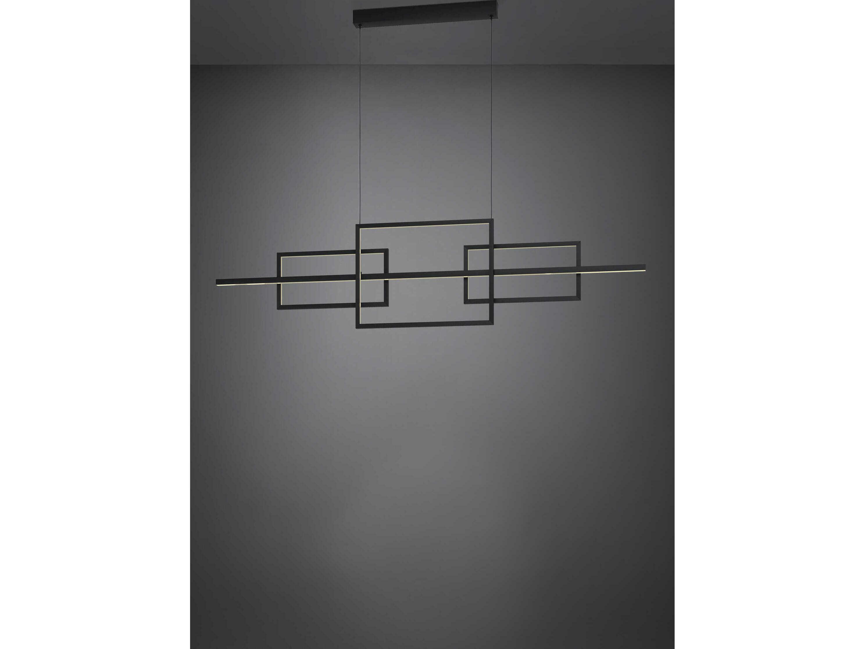 Eglo Puebla 1-Light Black Geometric Island Pendant
