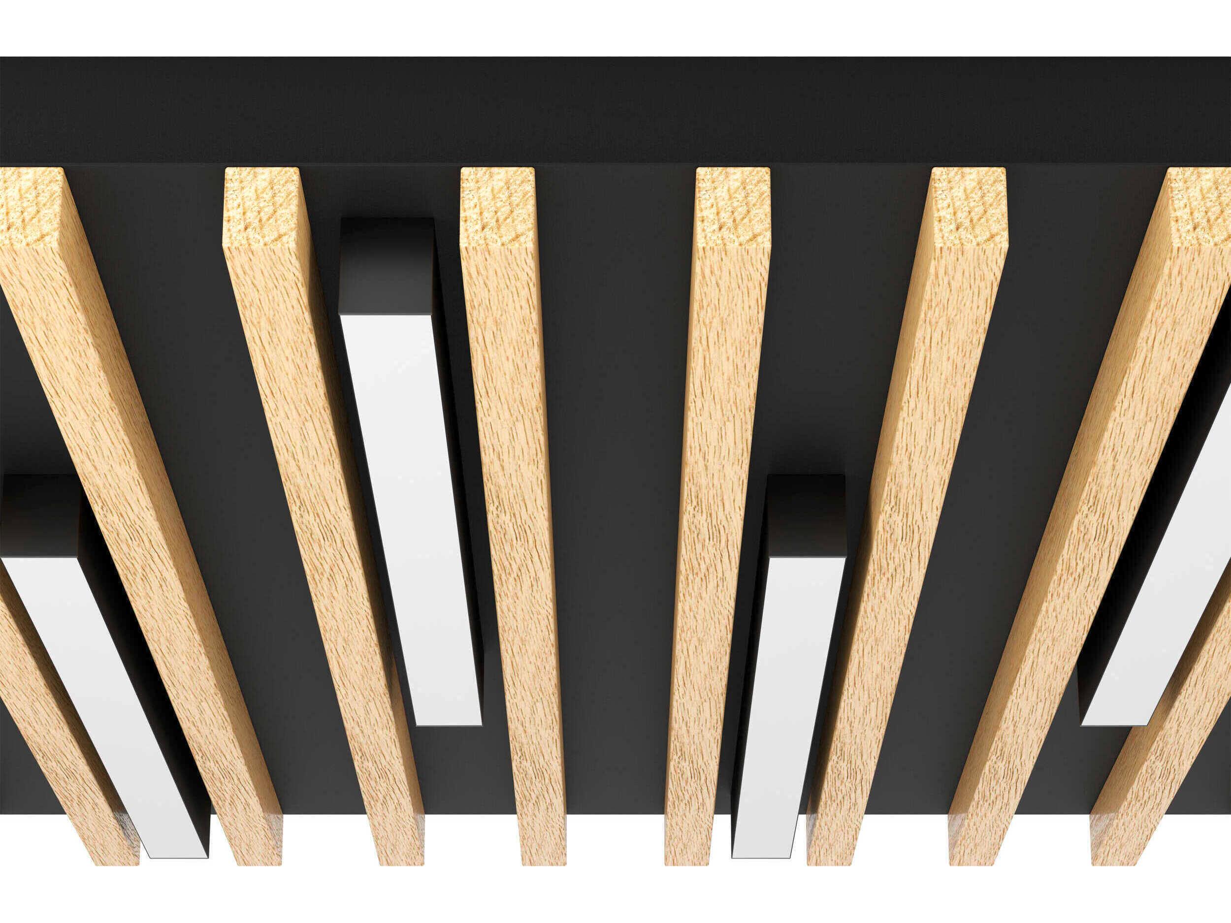 Eglo Marreira 6-Light Natural Black Flush Mount