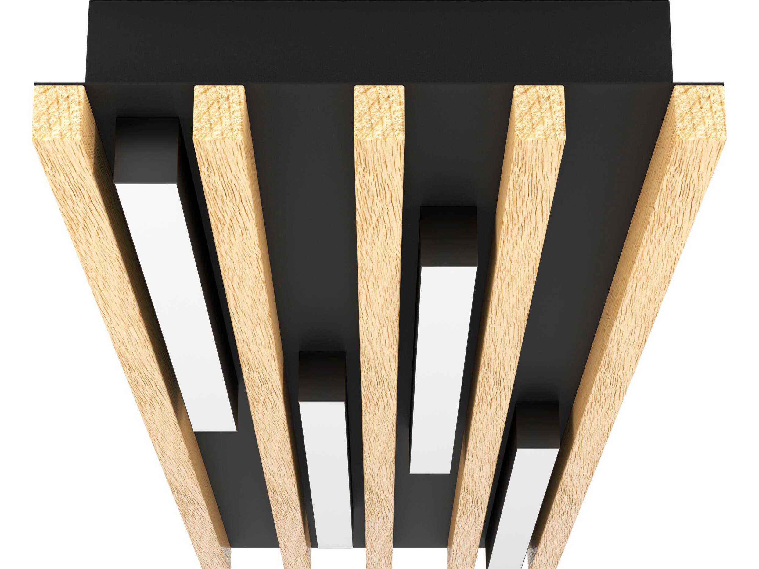 Eglo Marreira 4-Light Natural Black Brown Flush Mount