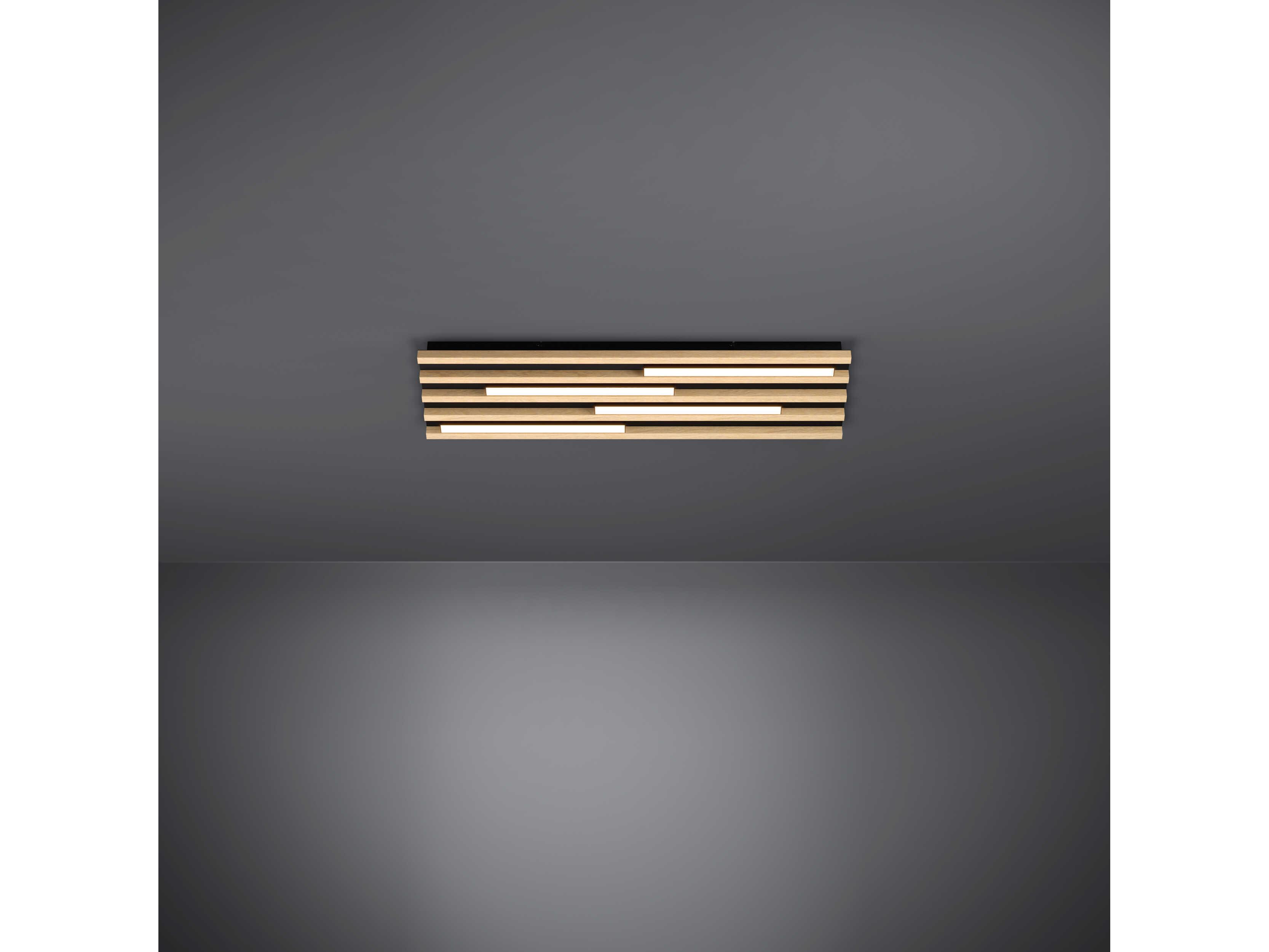 Eglo Marreira 4-Light Natural Black Brown Flush Mount