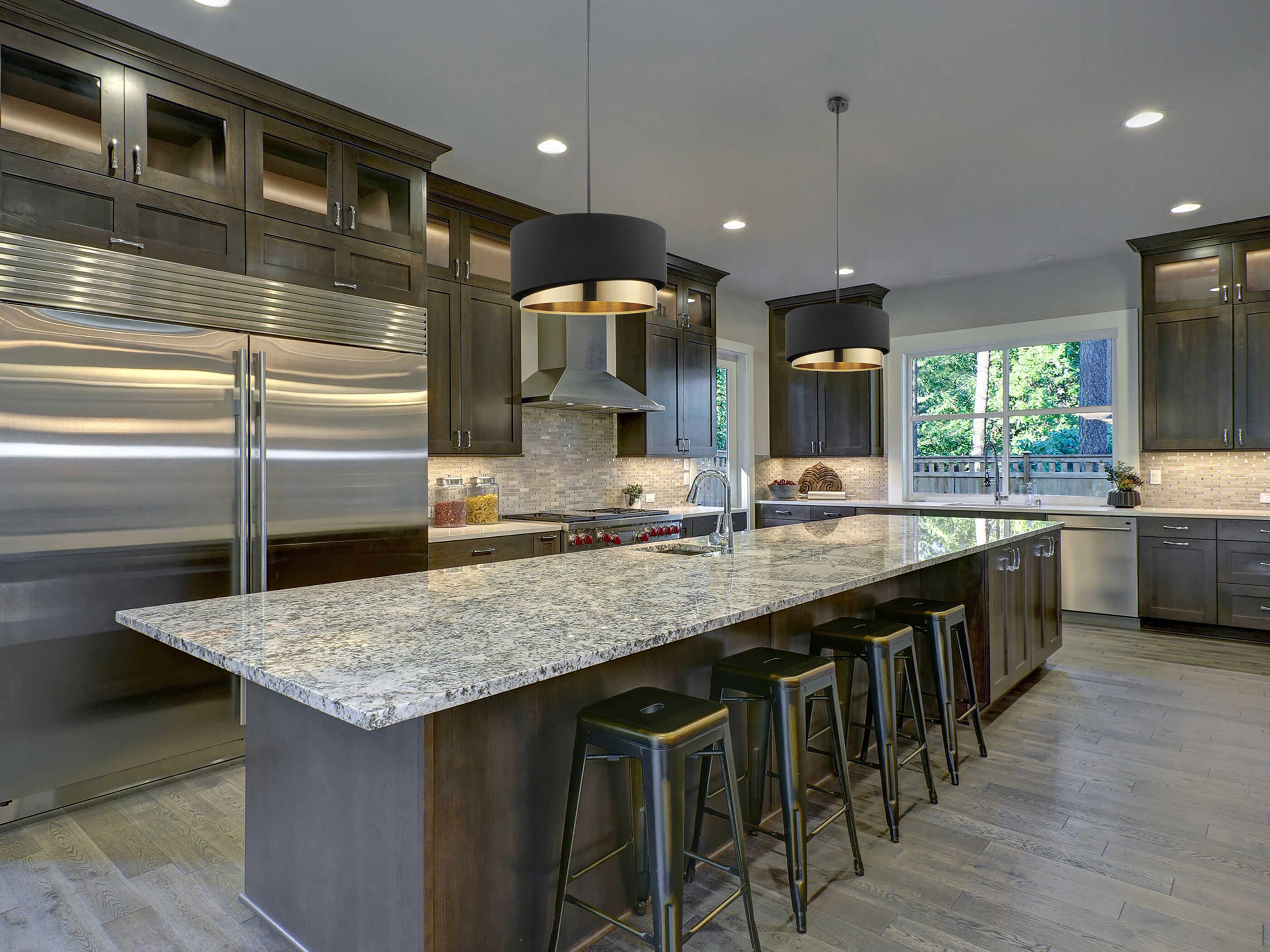 Eglo Manderline 1-Light Black Drum Pendant